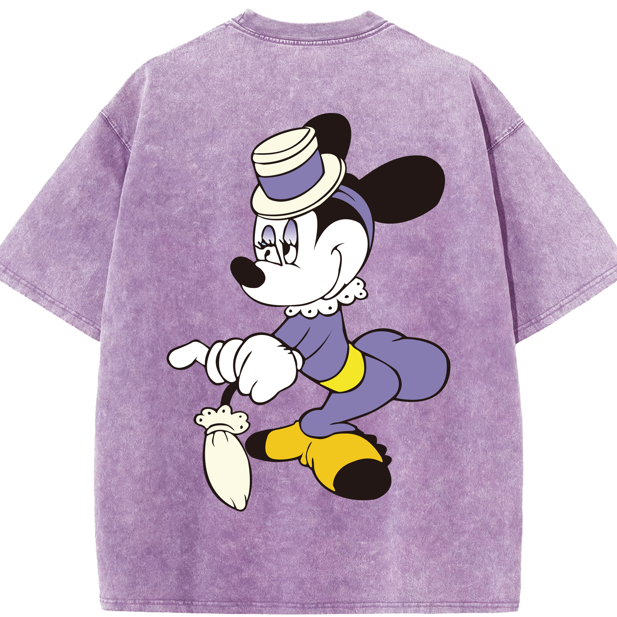（画像用） ミッキーマウス Mickey Mouse 綿100% ヴィンテージ風 半袖Tシャツ（背面プリント）