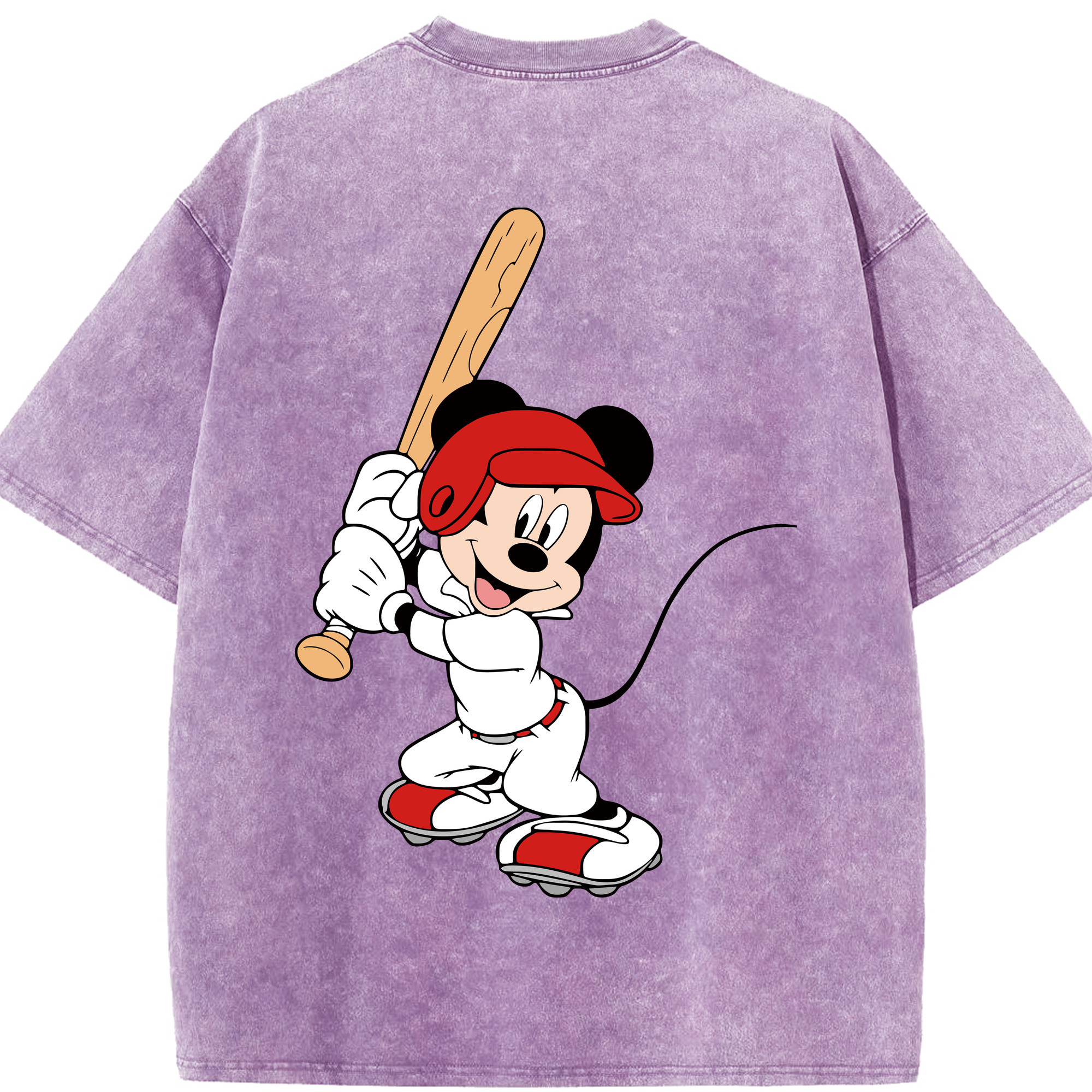 （画像用） ミッキーマウス Mickey Mouse 綿100% ヴィンテージ風 半袖Tシャツ（背面プリント）