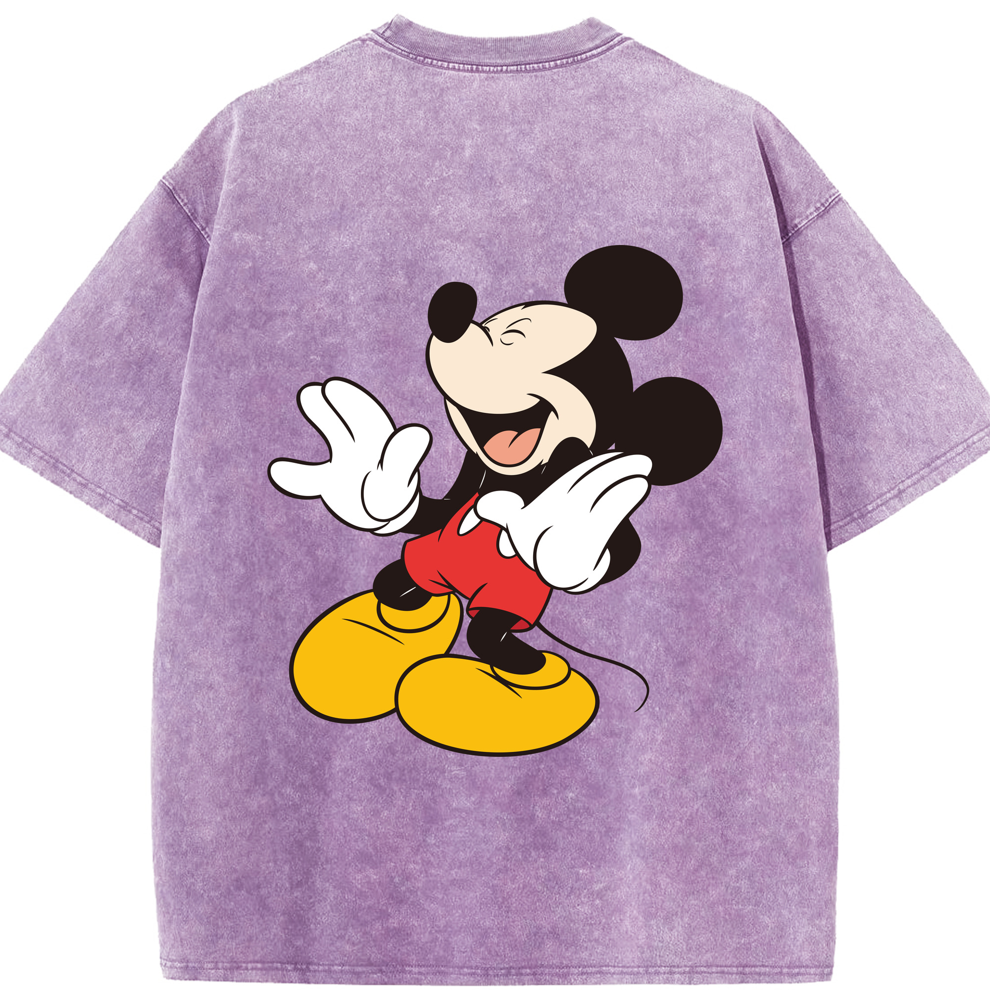 （画像用） ミッキーマウス Mickey Mouse 綿100% ヴィンテージ風 半袖Tシャツ（背面プリント）