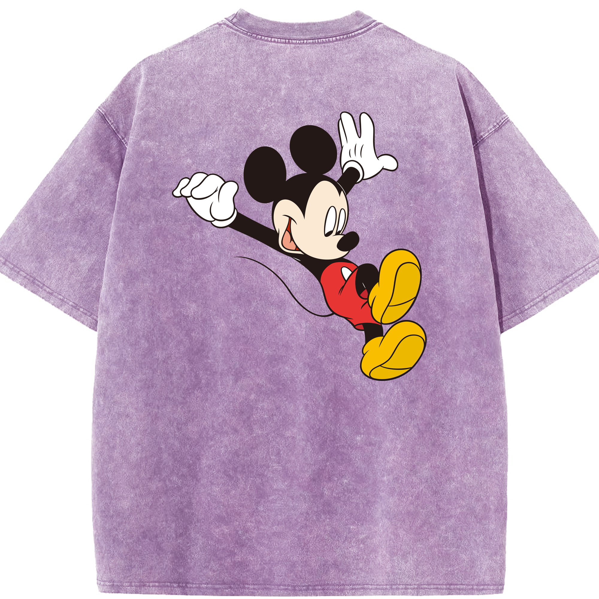 （画像用） ミッキーマウス Mickey Mouse 綿100% ヴィンテージ風 半袖Tシャツ（背面プリント）