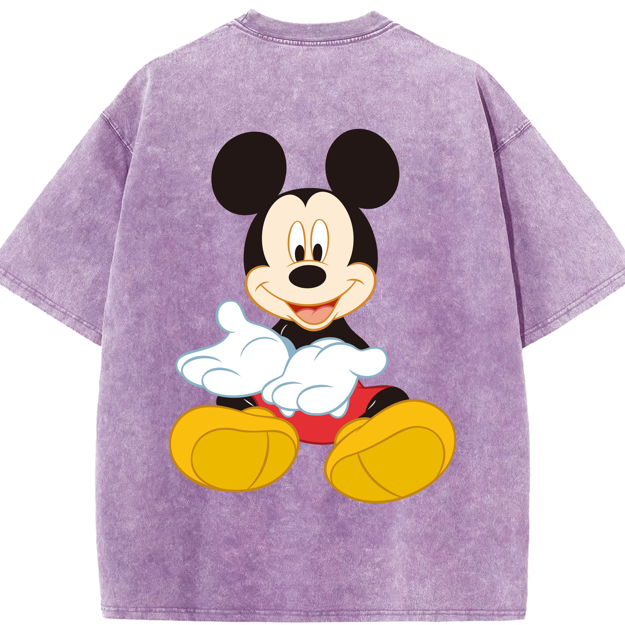 （画像用） ミッキーマウス Mickey Mouse 綿100% ヴィンテージ風 半袖Tシャツ（背面プリント）