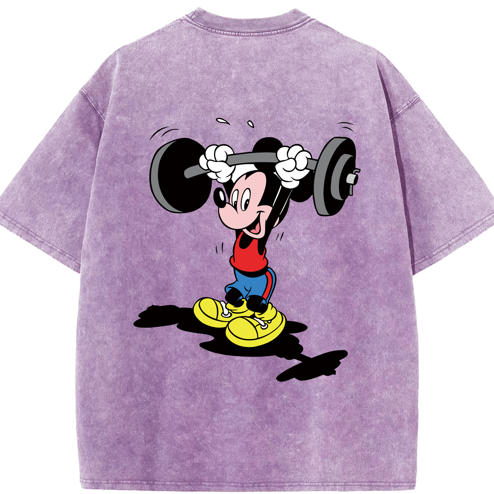 （画像用） ミッキーマウス Mickey Mouse 綿100% ヴィンテージ風 半袖Tシャツ（背面プリント）