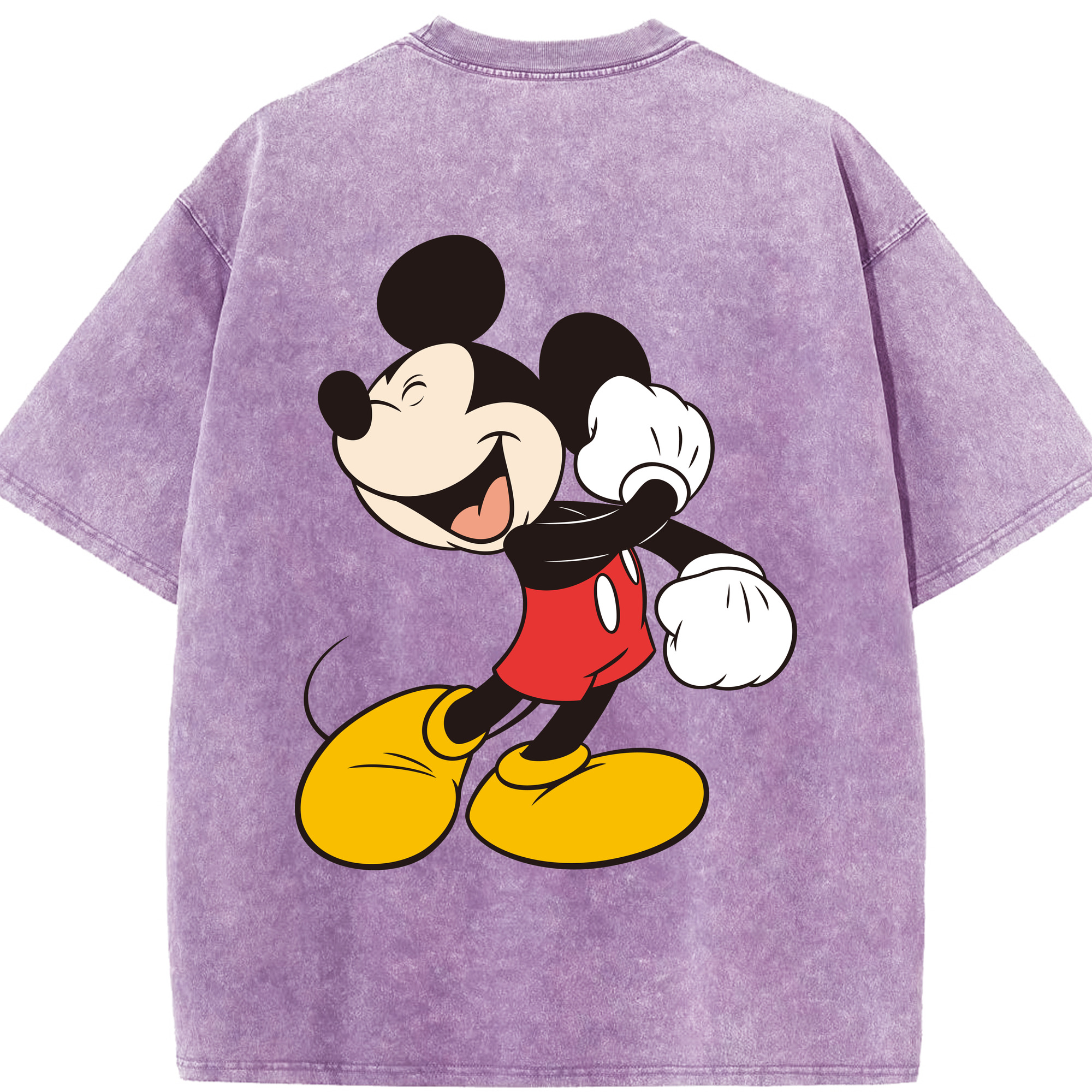 （画像用） ミッキーマウス Mickey Mouse 綿100% ヴィンテージ風 半袖Tシャツ（背面プリント）