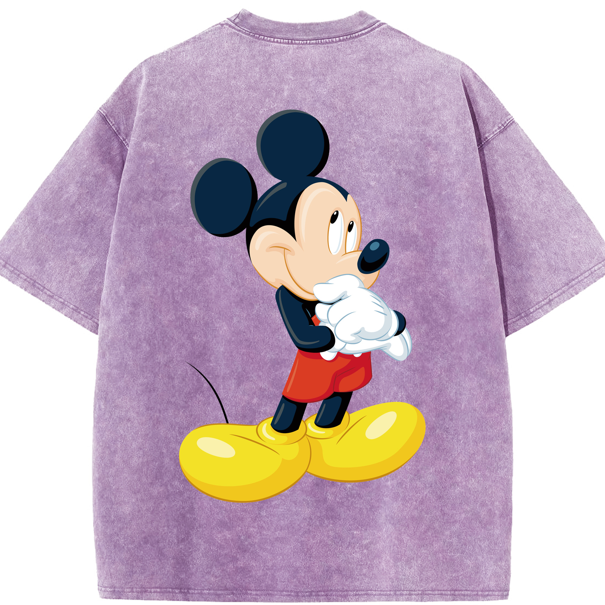 （画像用） ミッキーマウス Mickey Mouse 綿100% ヴィンテージ風 半袖Tシャツ（背面プリント）