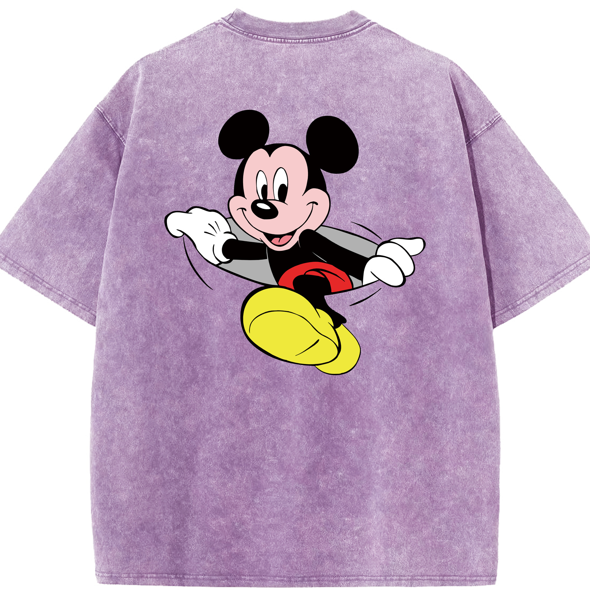 （画像用） ミッキーマウス Mickey Mouse 綿100% ヴィンテージ風 半袖Tシャツ（背面プリント）