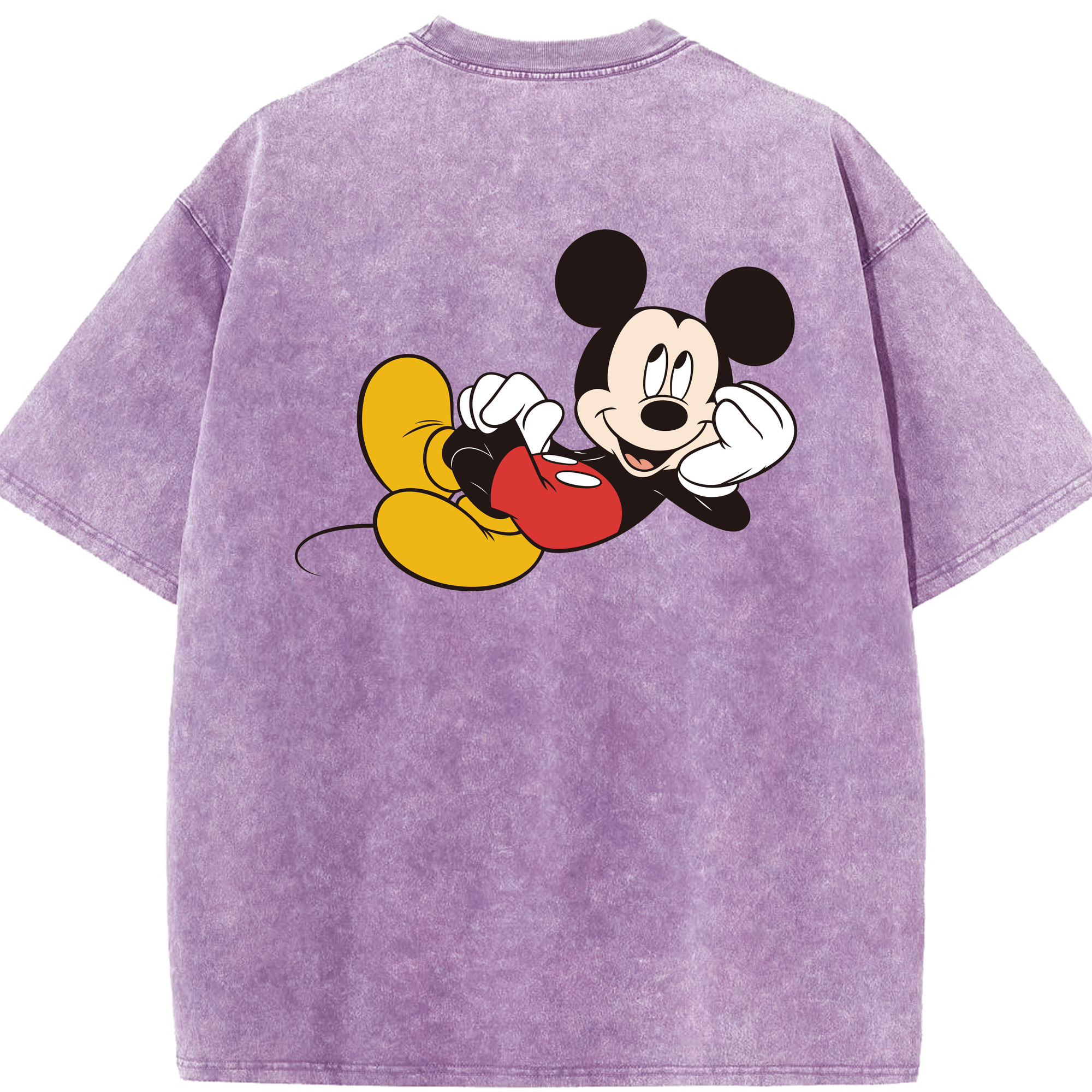 （画像用） ミッキーマウス Mickey Mouse 綿100% ヴィンテージ風 半袖Tシャツ（背面プリント）