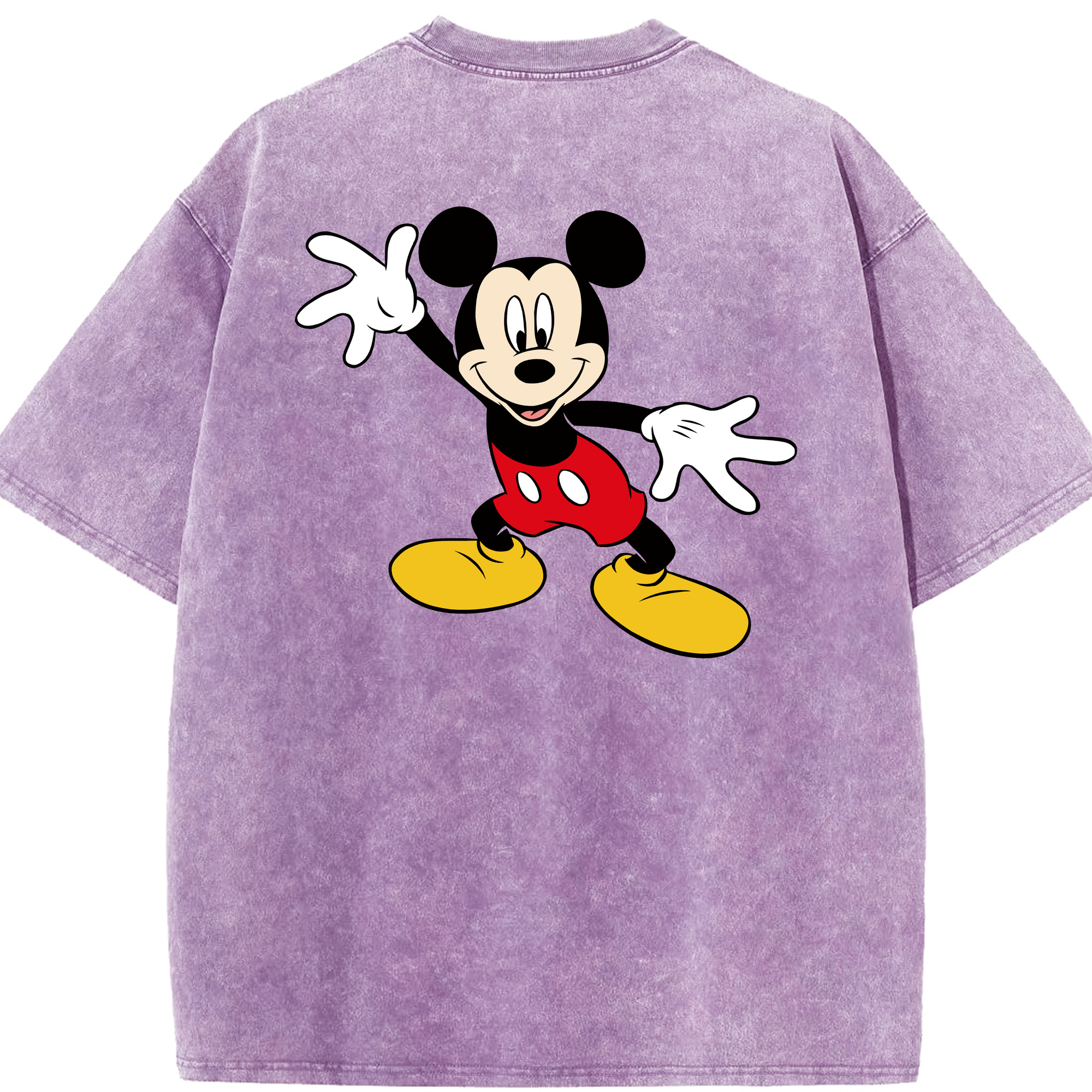 （画像用） ミッキーマウス Mickey Mouse 綿100% ヴィンテージ風 半袖Tシャツ（背面プリント）