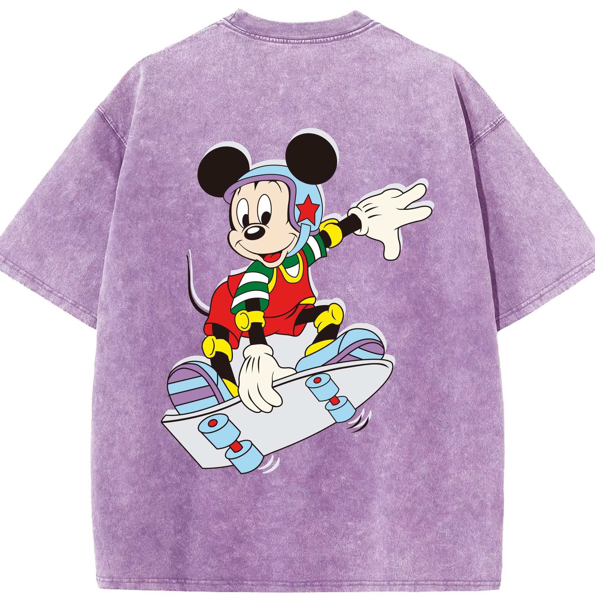 （画像用） ミッキーマウス Mickey Mouse 綿100% ヴィンテージ風 半袖Tシャツ（背面プリント）