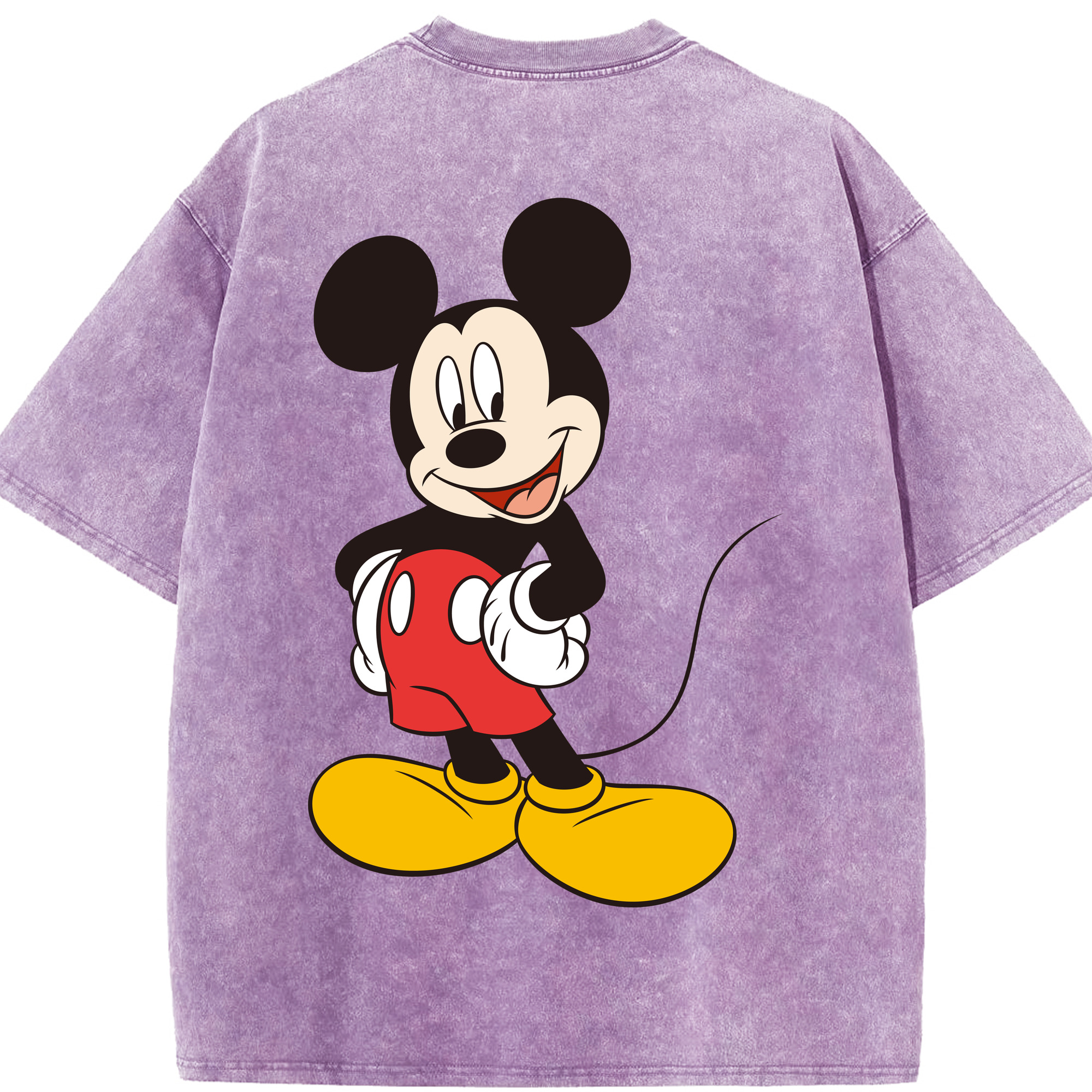 （画像用） ミッキーマウス Mickey Mouse 綿100% ヴィンテージ風 半袖Tシャツ（背面プリント）
