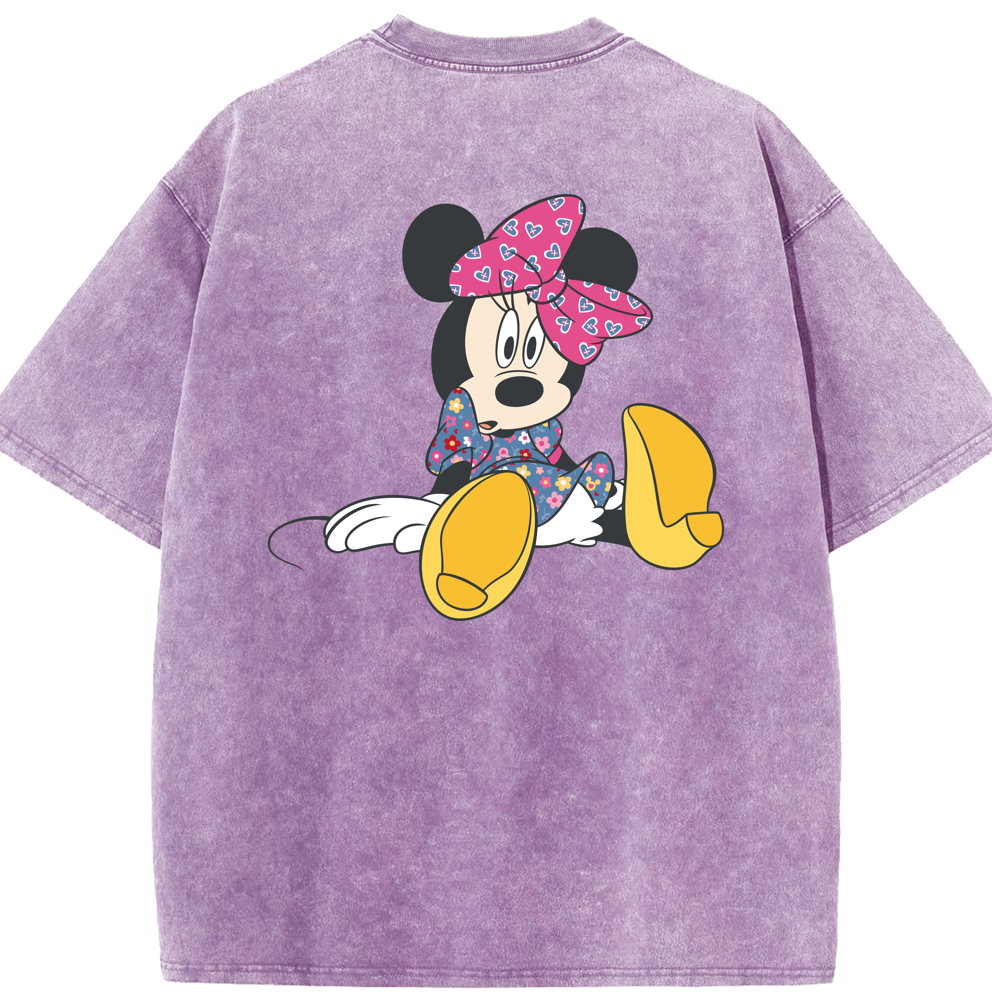 （画像用） ミッキーマウス Mickey Mouse 綿100% ヴィンテージ風 半袖Tシャツ（背面プリント）