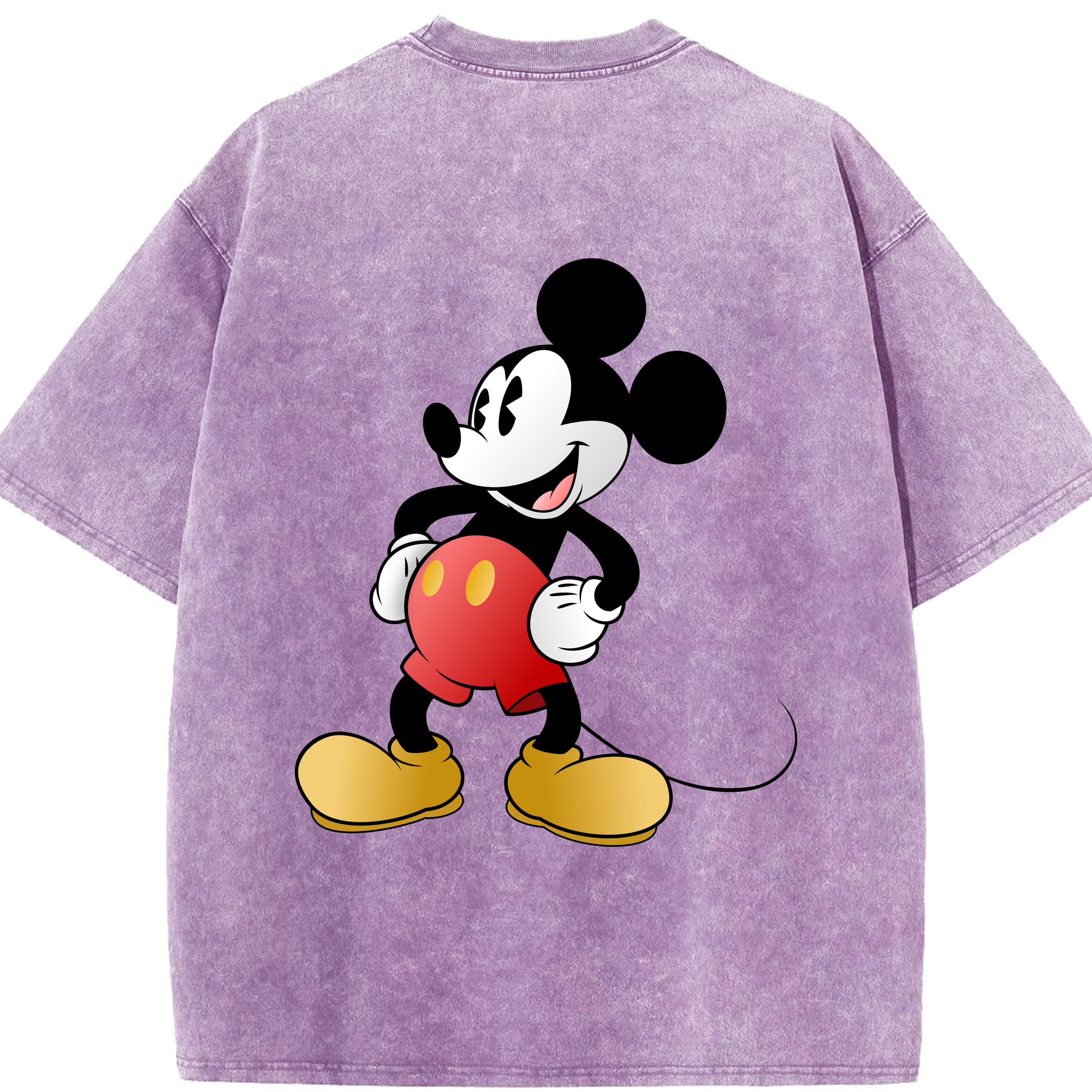 （画像用） ミッキーマウス Mickey Mouse 綿100% ヴィンテージ風 半袖Tシャツ（背面プリント）