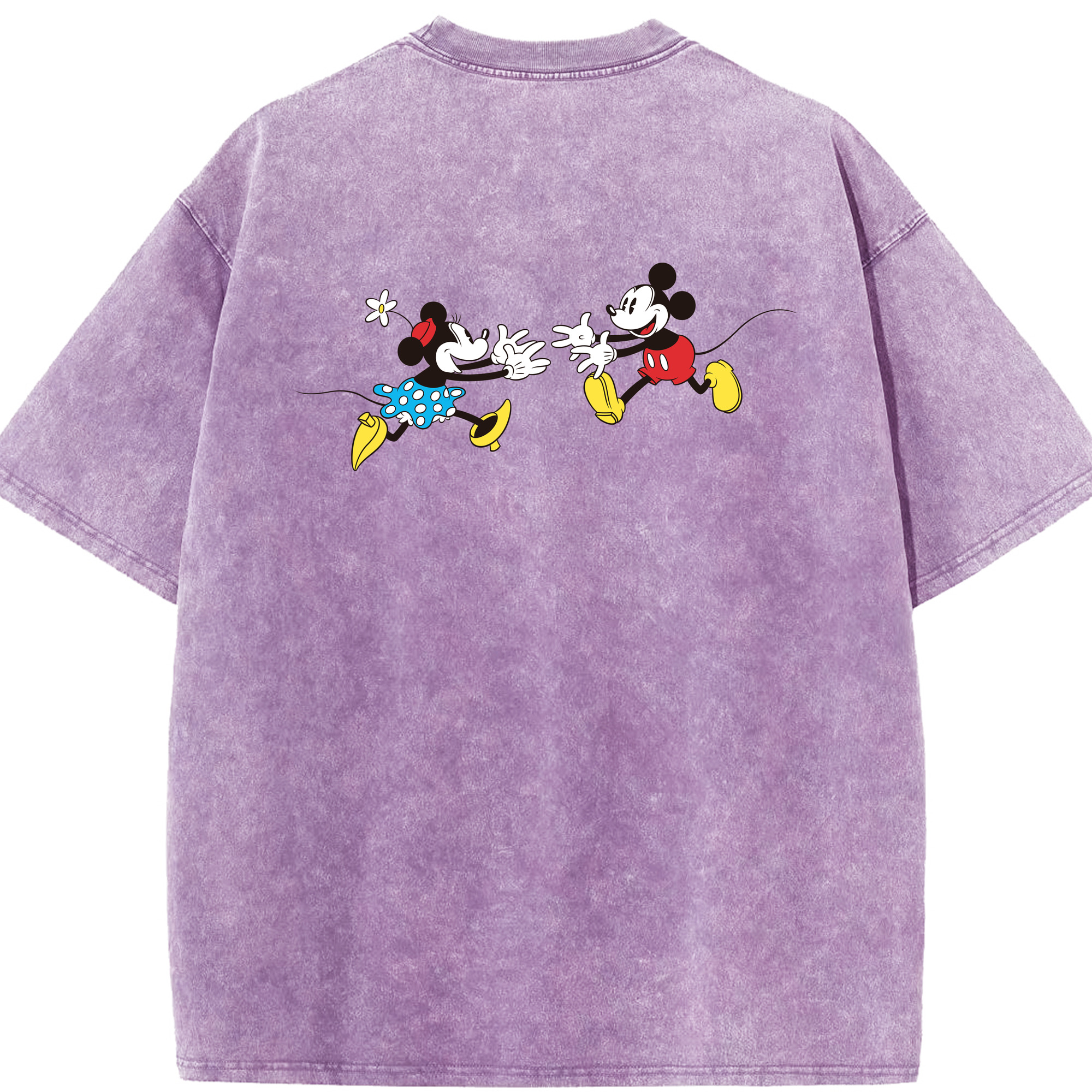 （画像用） ミッキーマウス Mickey Mouse 綿100% ヴィンテージ風 半袖Tシャツ（背面プリント）