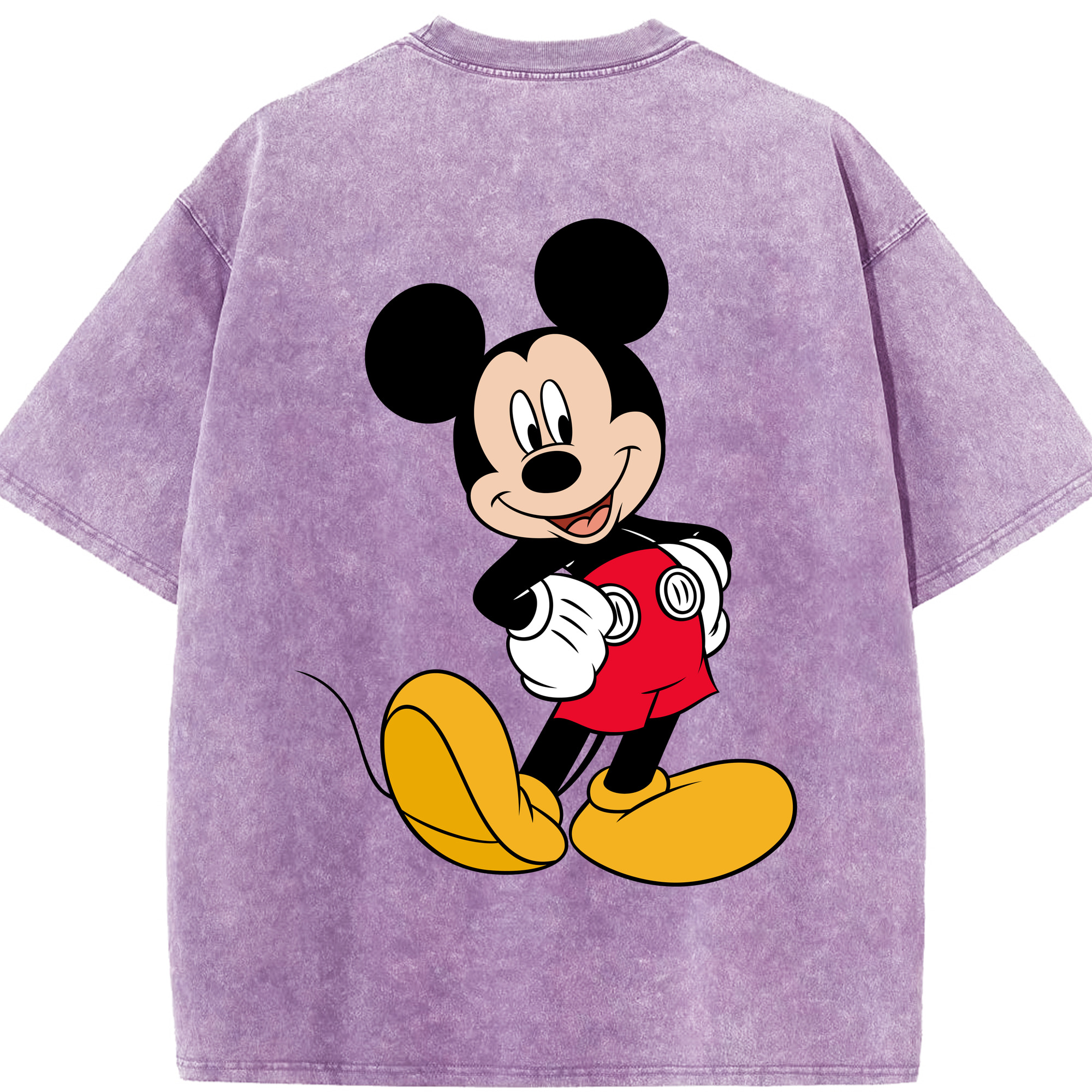 （画像用） ミッキーマウス Mickey Mouse 綿100% ヴィンテージ風 半袖Tシャツ（背面プリント）