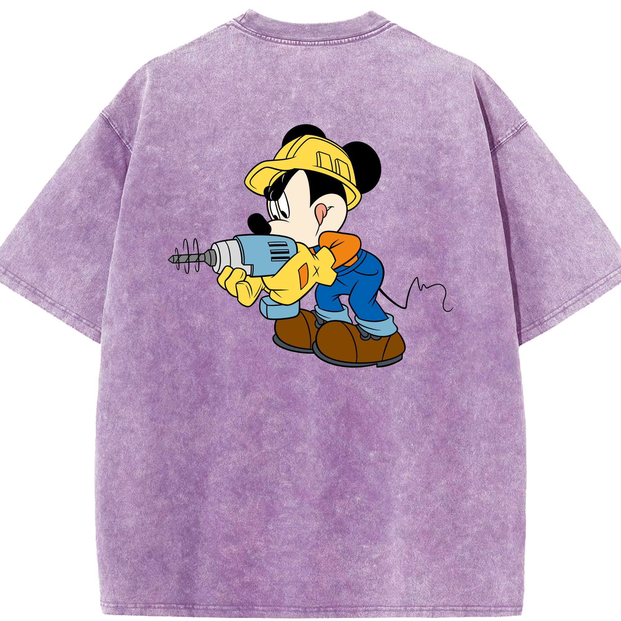 （画像用） ミッキーマウス Mickey Mouse 綿100% ヴィンテージ風 半袖Tシャツ（背面プリント）