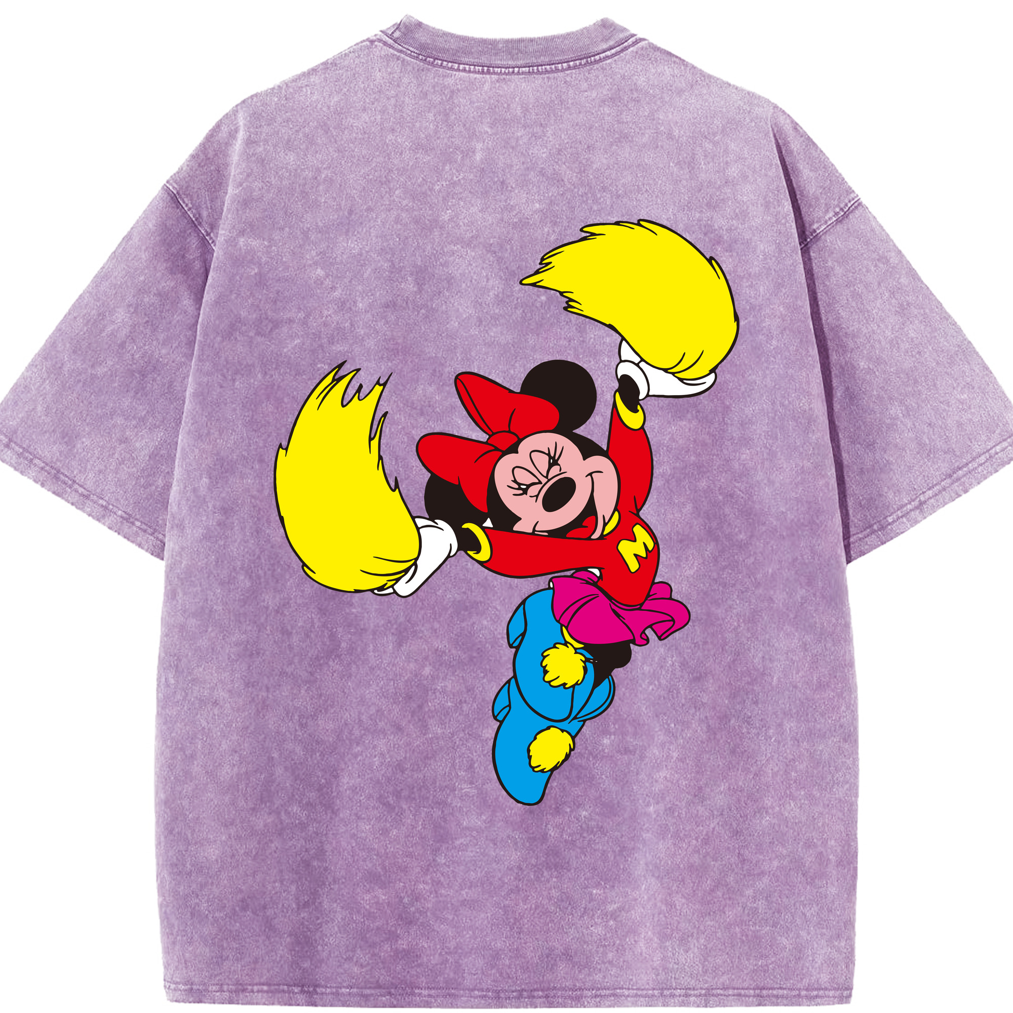（画像用） ミッキーマウス Mickey Mouse 綿100% ヴィンテージ風 半袖Tシャツ（背面プリント）