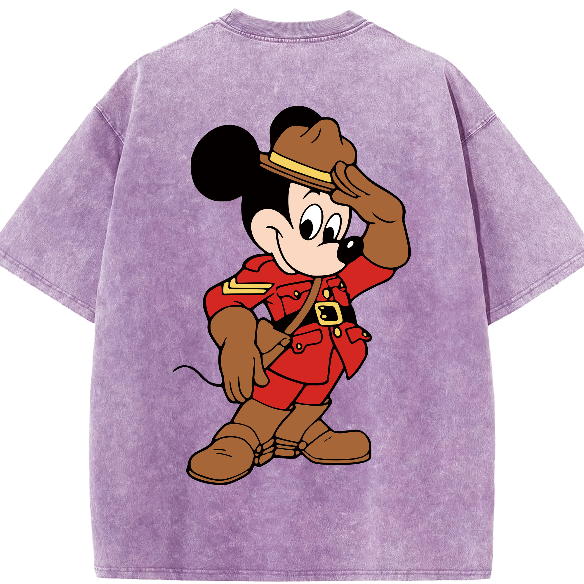 （画像用） ミッキーマウス Mickey Mouse 綿100% ヴィンテージ風 半袖Tシャツ（背面プリント）