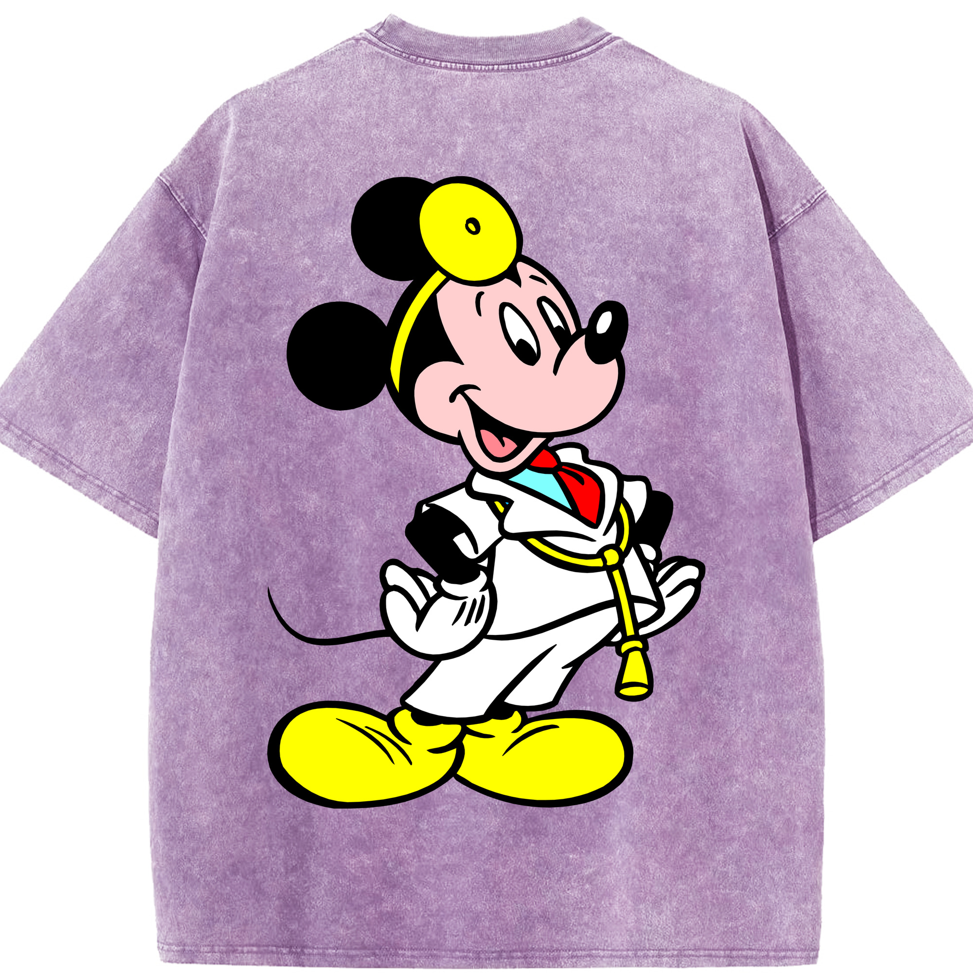 （画像用） ミッキーマウス Mickey Mouse 綿100% ヴィンテージ風 半袖Tシャツ（背面プリント）