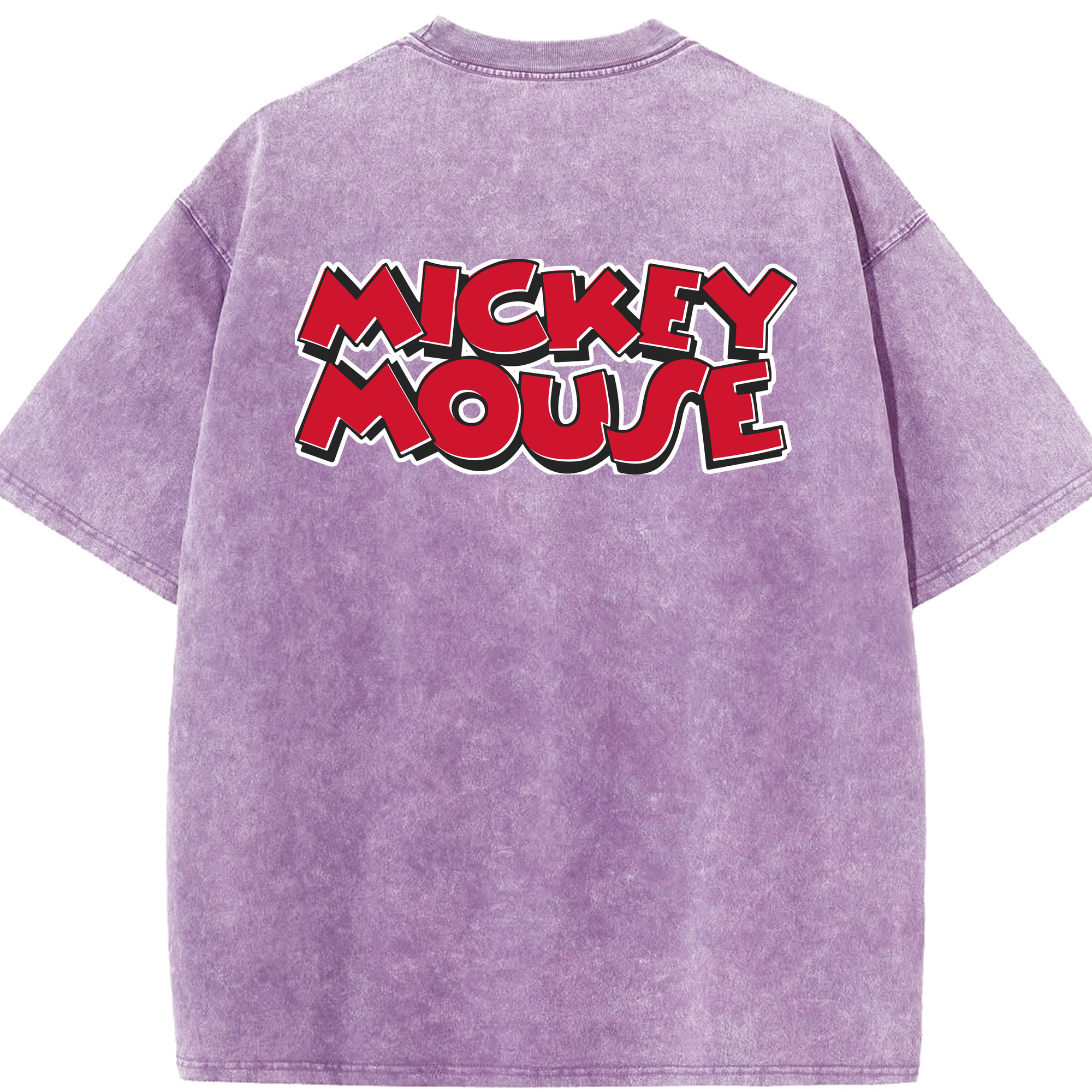 （画像用） ミッキーマウス Mickey Mouse 綿100% ヴィンテージ風 半袖Tシャツ（背面プリント）