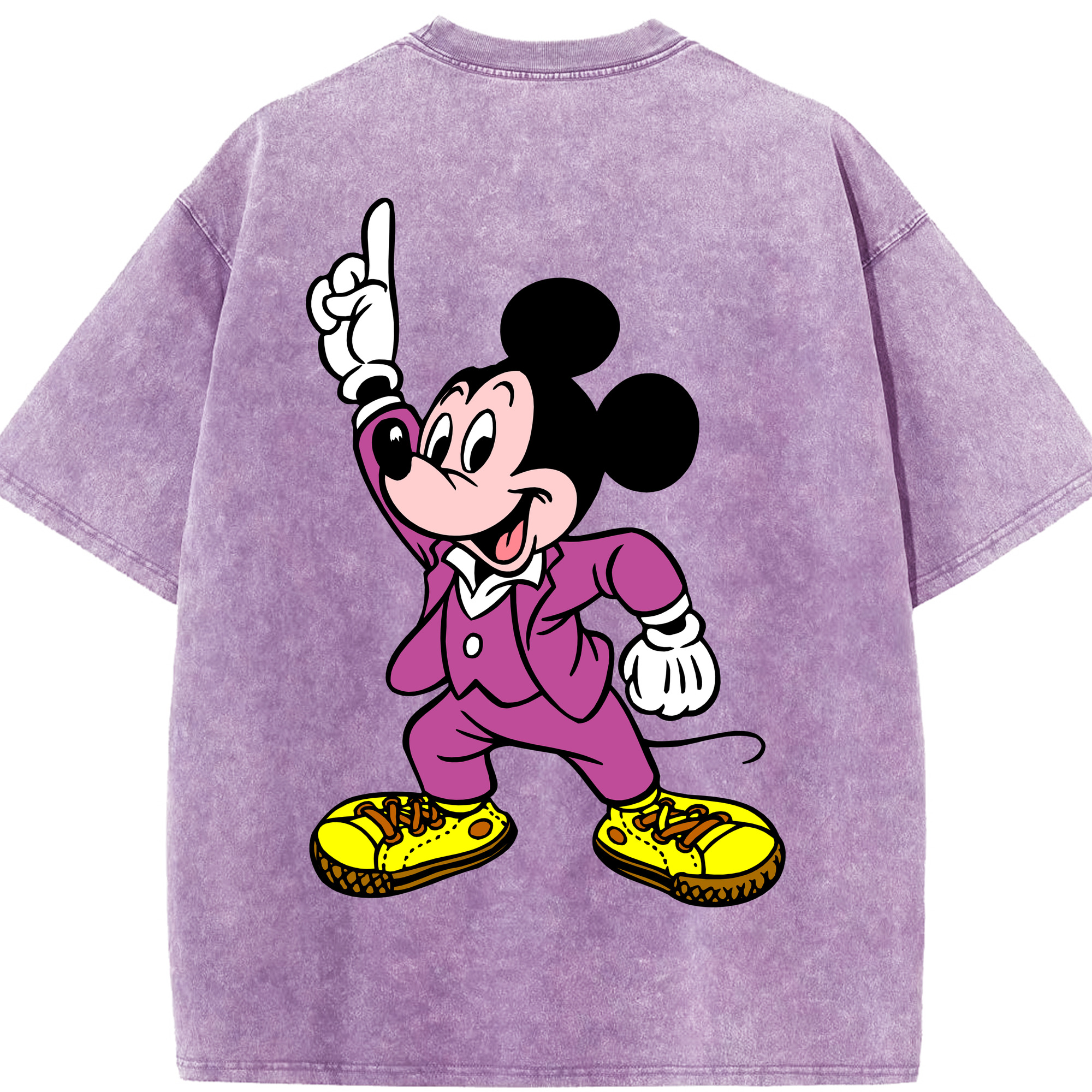 （画像用） ミッキーマウス Mickey Mouse 綿100% ヴィンテージ風 半袖Tシャツ（背面プリント）