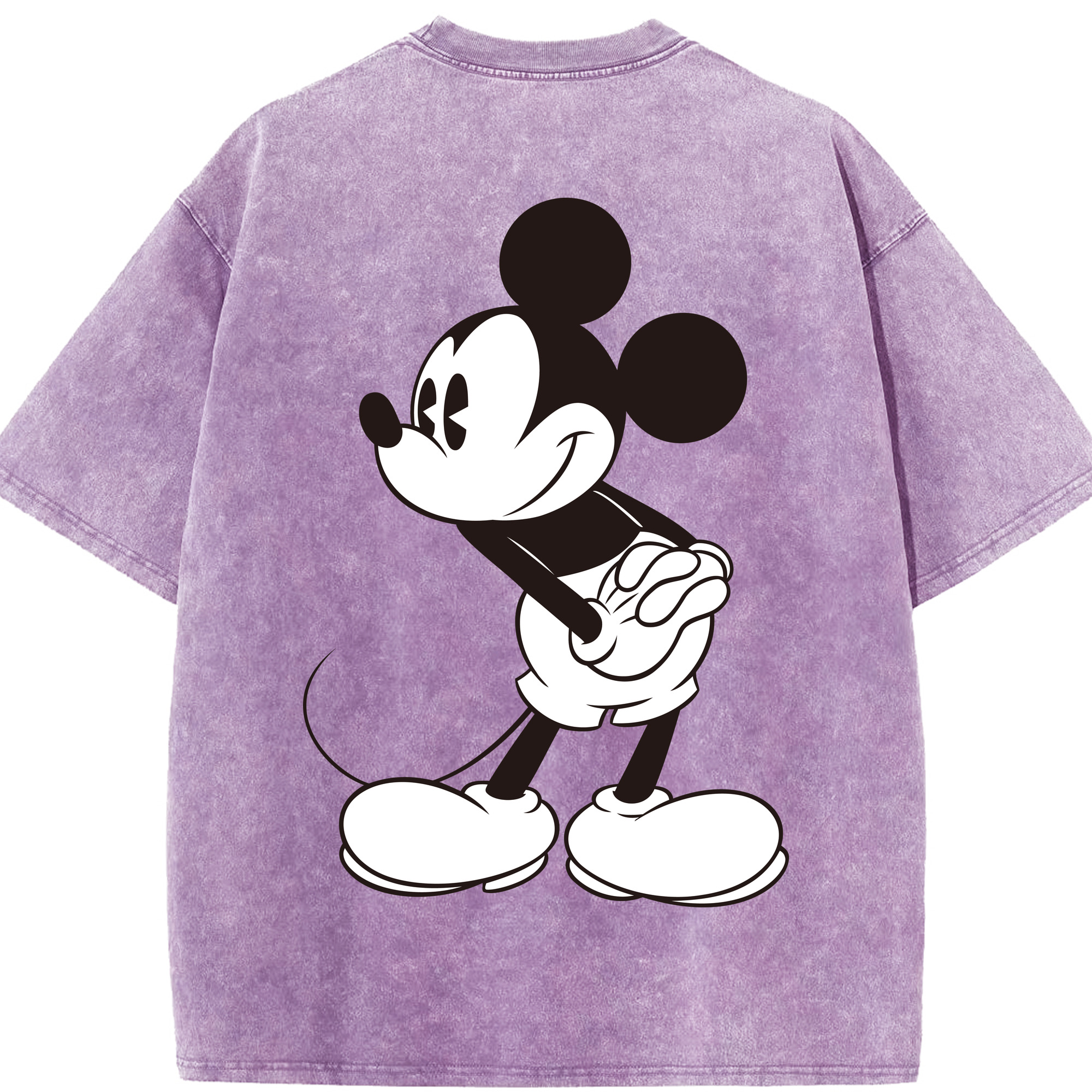 （画像用） ミッキーマウス Mickey Mouse 綿100% ヴィンテージ風 半袖Tシャツ（背面プリント）