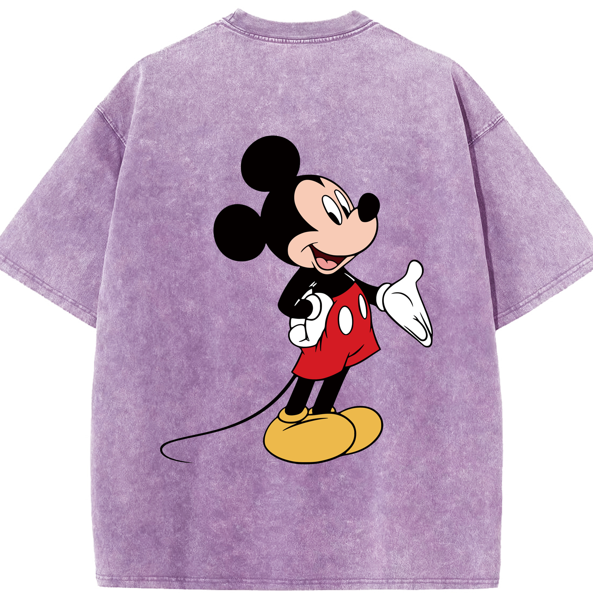 （画像用） ミッキーマウス Mickey Mouse 綿100% ヴィンテージ風 半袖Tシャツ（背面プリント）