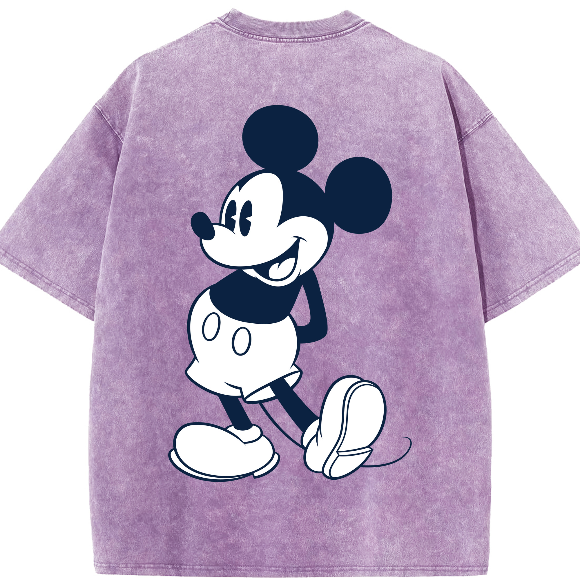 （画像用） ミッキーマウス Mickey Mouse 綿100% ヴィンテージ風 半袖Tシャツ（背面プリント）