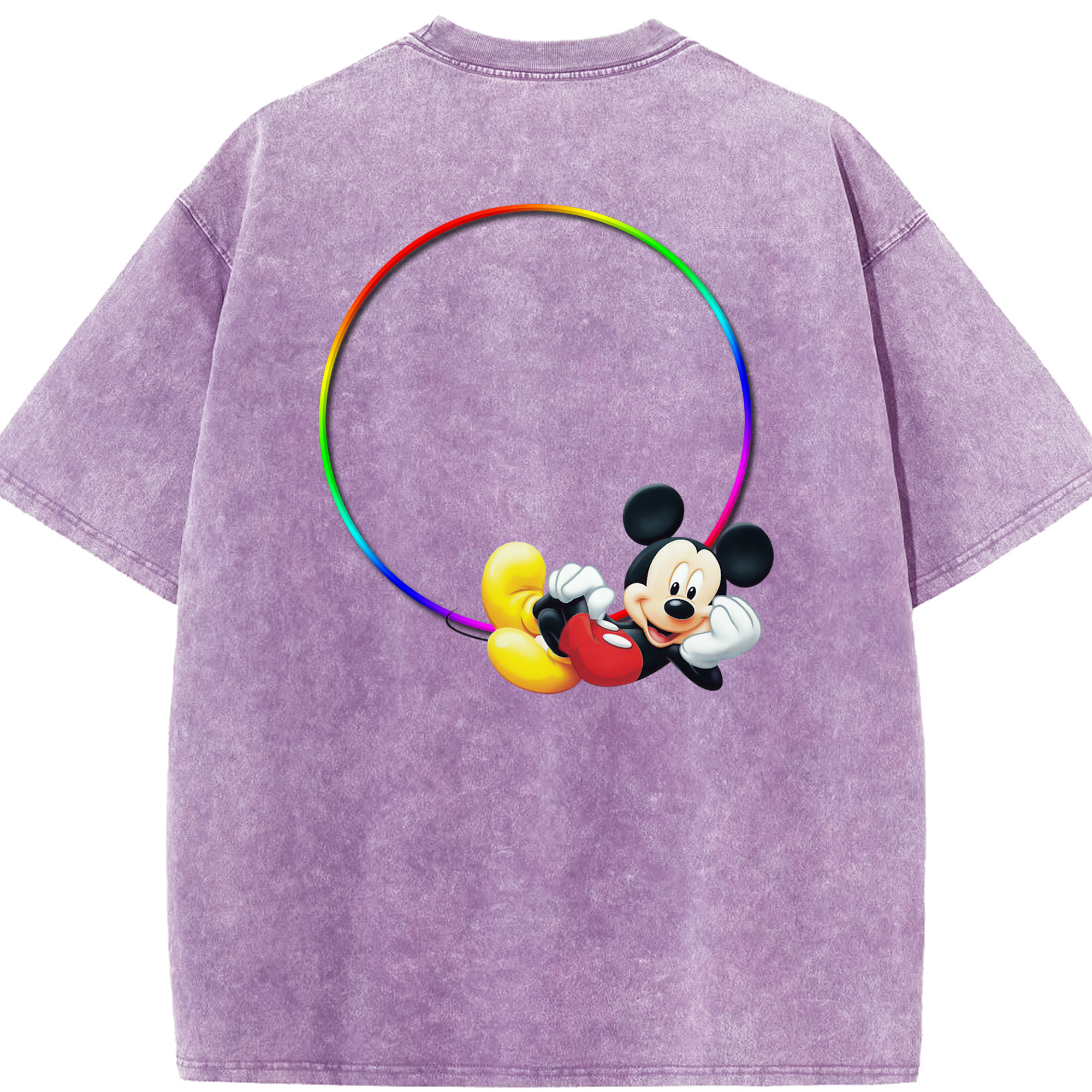 （画像用） ミッキーマウス Mickey Mouse 綿100% ヴィンテージ風 半袖Tシャツ（背面プリント）
