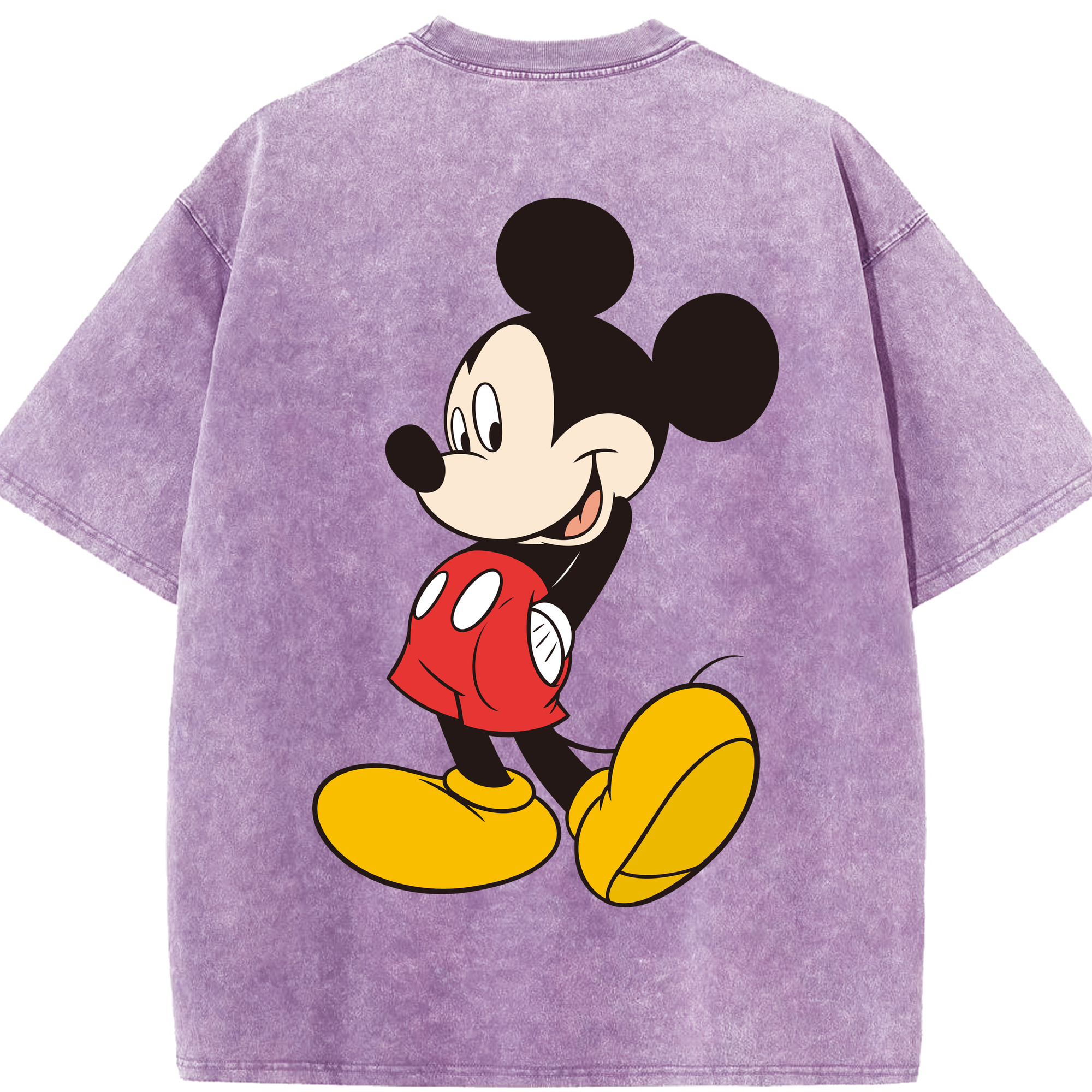 （画像用） ミッキーマウス Mickey Mouse 綿100% ヴィンテージ風 半袖Tシャツ（背面プリント）