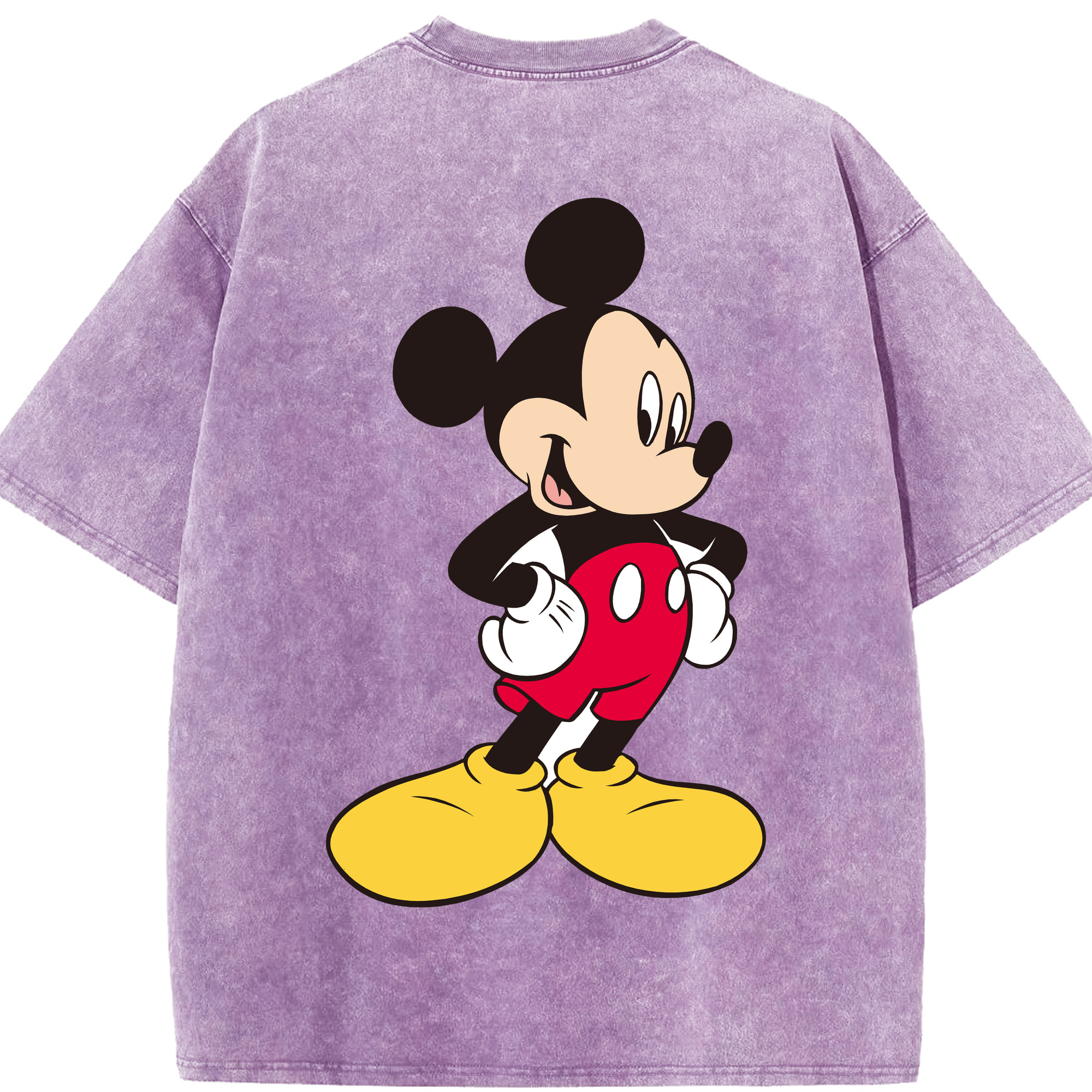 （画像用） ミッキーマウス Mickey Mouse 綿100% ヴィンテージ風 半袖Tシャツ（背面プリント）