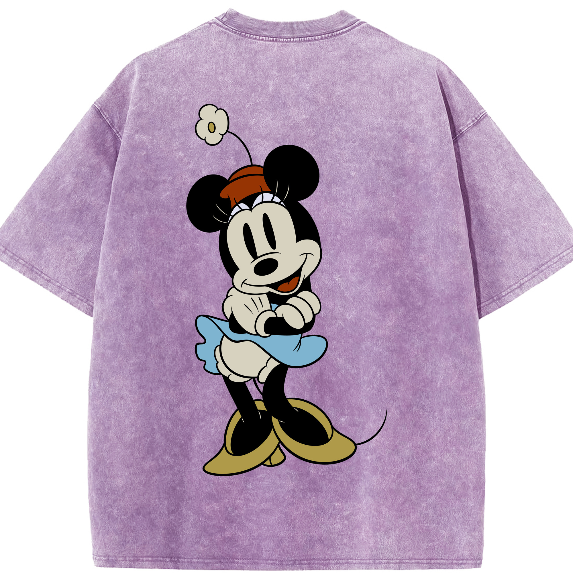 （画像用） ミッキーマウス Mickey Mouse 綿100% ヴィンテージ風 半袖Tシャツ（背面プリント）