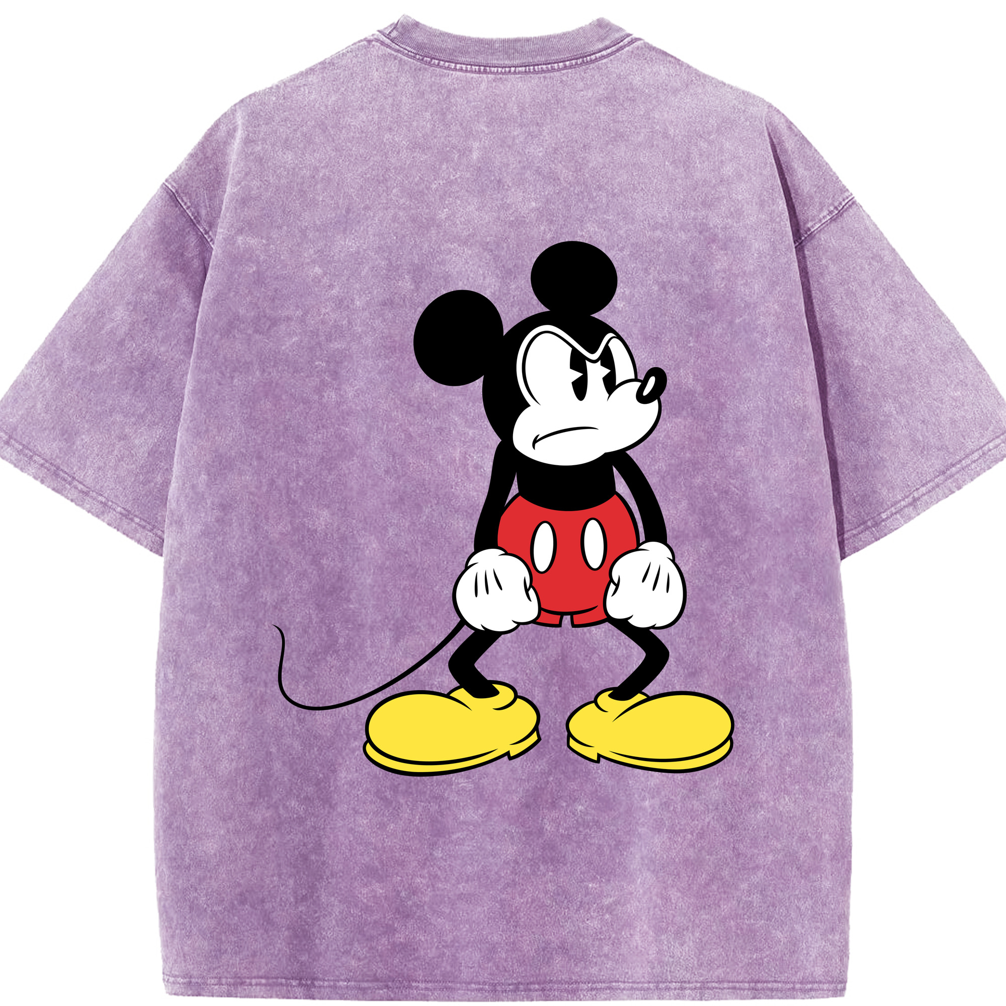 （画像用） ミッキーマウス Mickey Mouse 綿100% ヴィンテージ風 半袖Tシャツ（背面プリント）