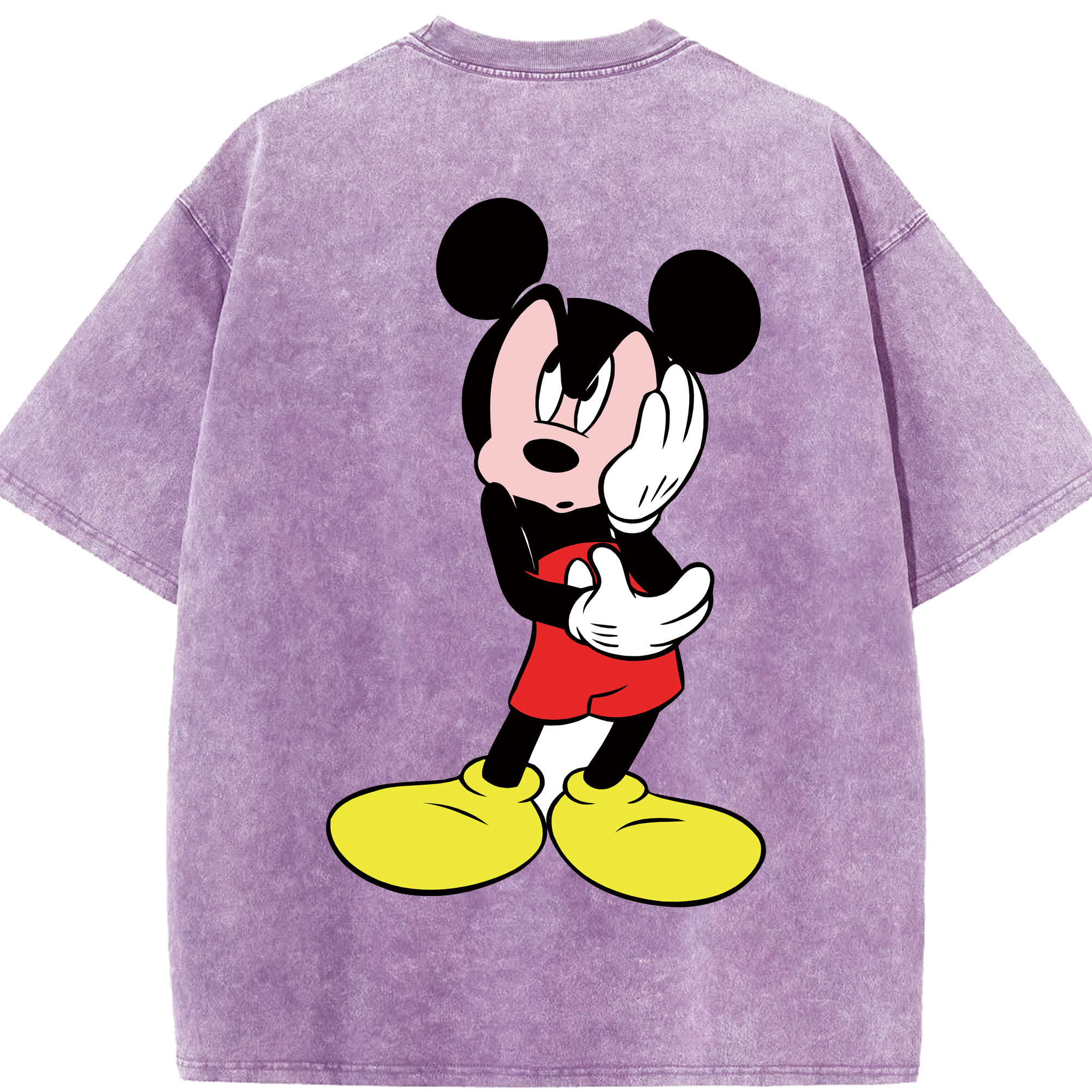 （画像用） ミッキーマウス Mickey Mouse 綿100% ヴィンテージ風 半袖Tシャツ（背面プリント）