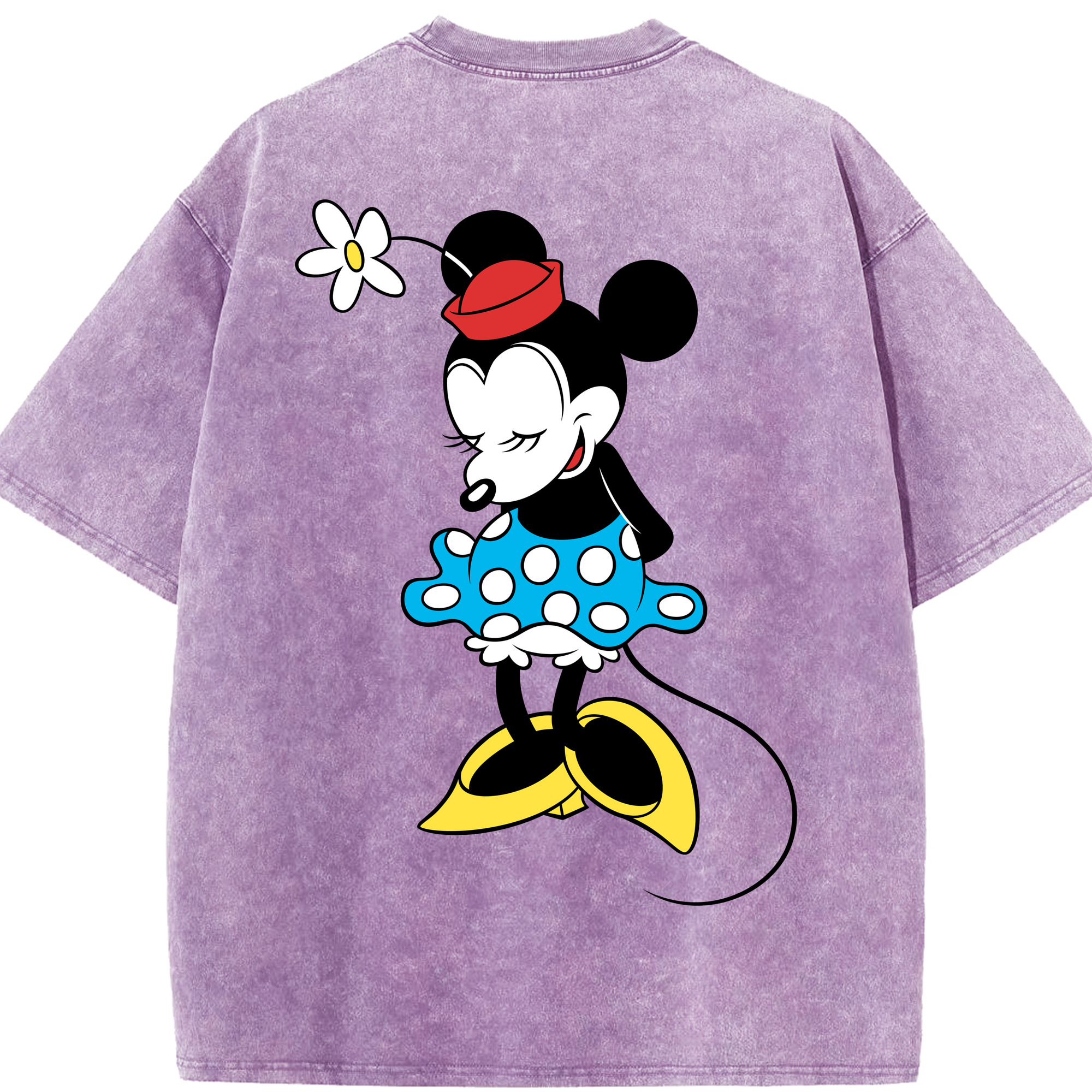 （画像用） ミッキーマウス Mickey Mouse 綿100% ヴィンテージ風 半袖Tシャツ（背面プリント）