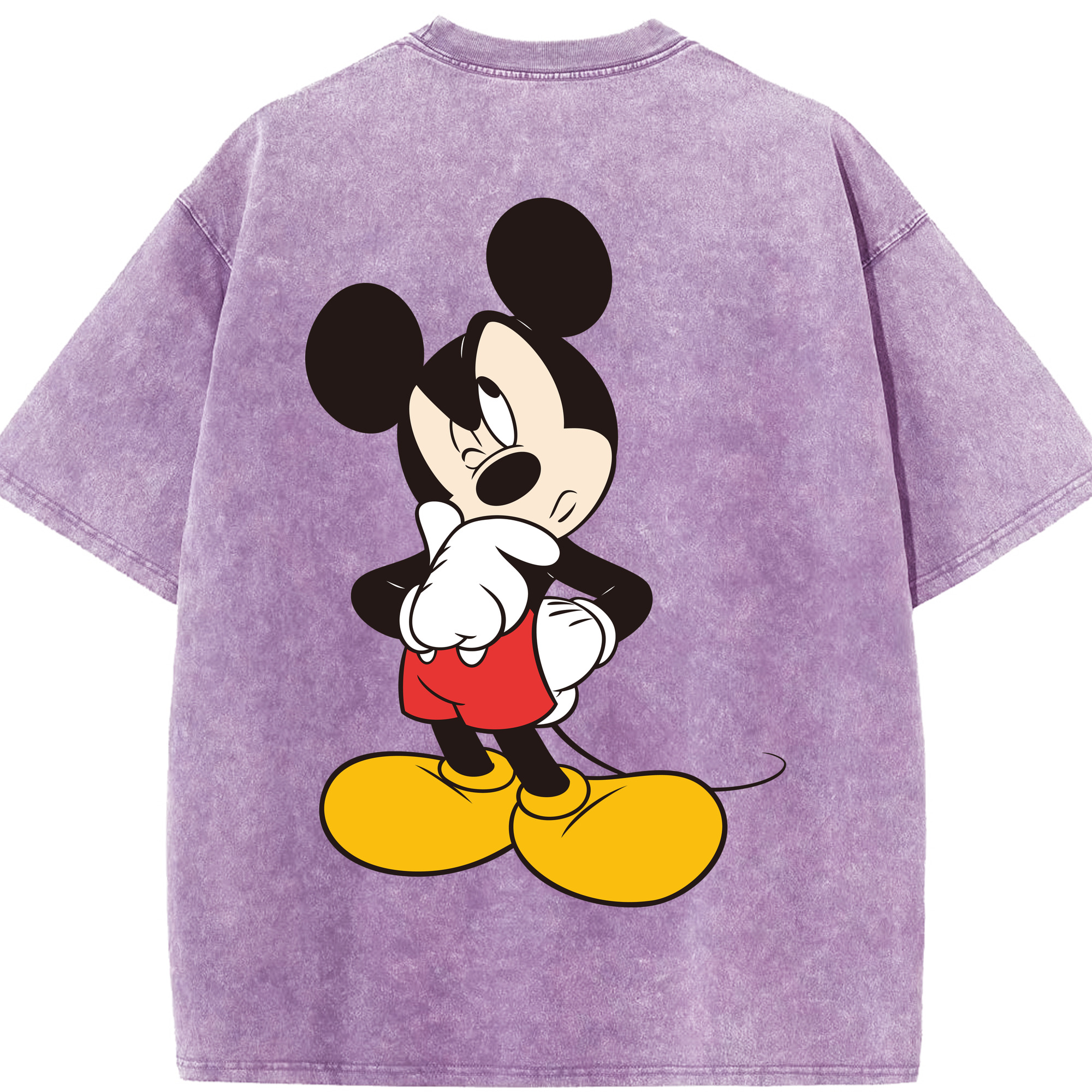 （画像用） ミッキーマウス Mickey Mouse 綿100% ヴィンテージ風 半袖Tシャツ（背面プリント）