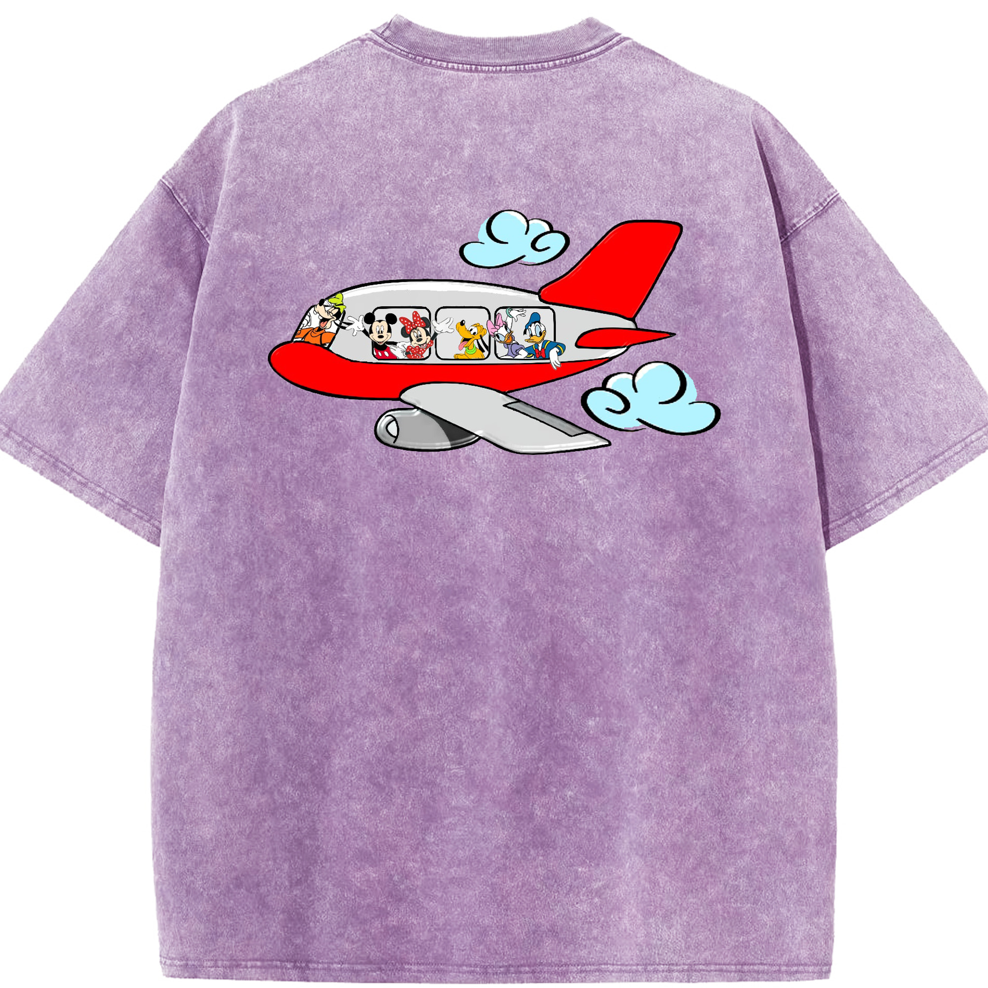 （画像用） ミッキーマウス Mickey Mouse 綿100% ヴィンテージ風 半袖Tシャツ（背面プリント）