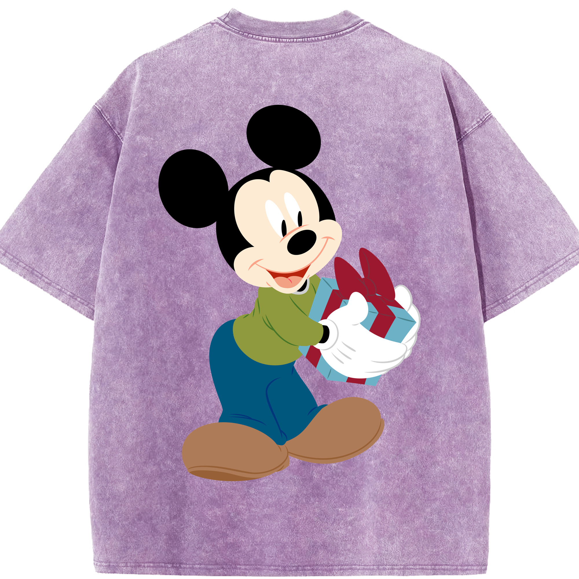 （画像用） ミッキーマウス Mickey Mouse 綿100% ヴィンテージ風 半袖Tシャツ（背面プリント）