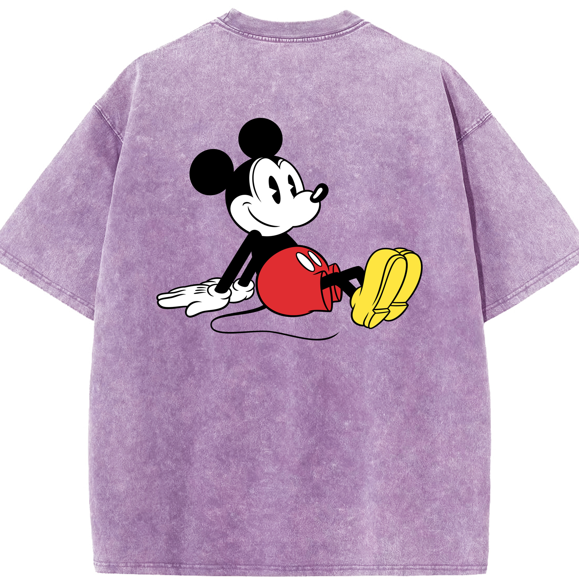 （画像用） ミッキーマウス Mickey Mouse 綿100% ヴィンテージ風 半袖Tシャツ（背面プリント）