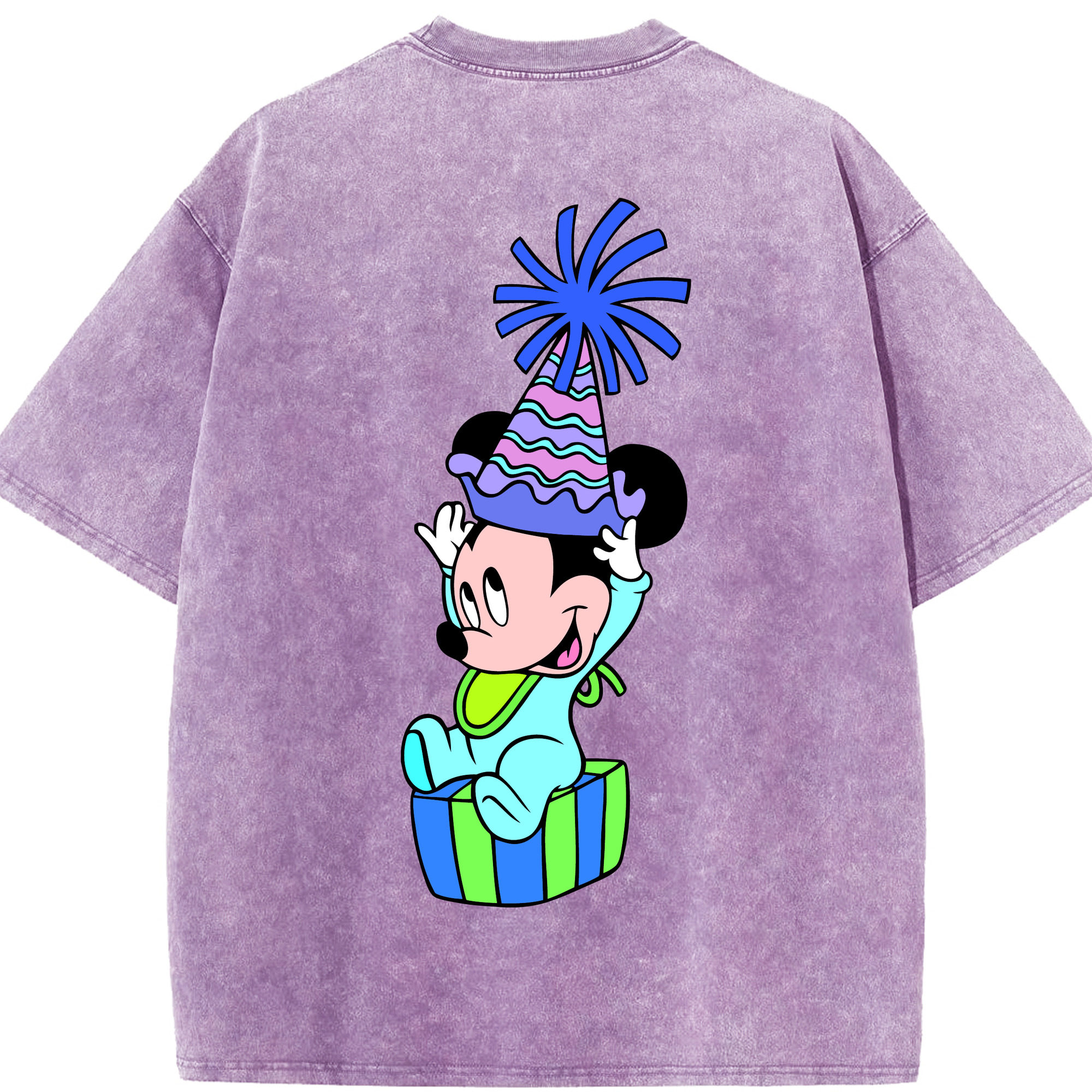 （画像用） ミッキーマウス Mickey Mouse 綿100% ヴィンテージ風 半袖Tシャツ（背面プリント）