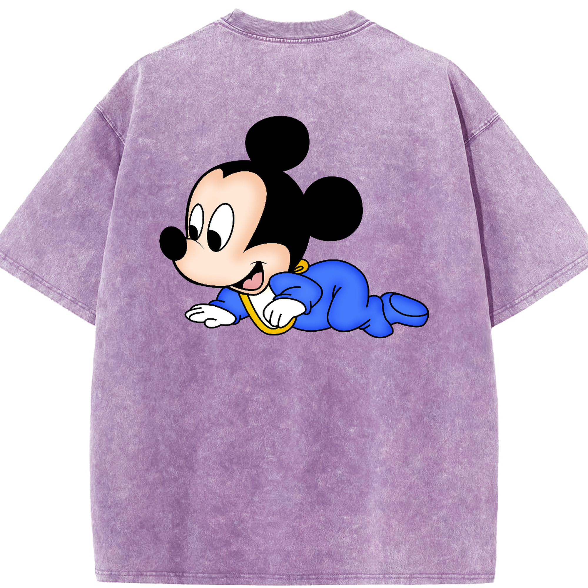 （画像用） ミッキーマウス Mickey Mouse 綿100% ヴィンテージ風 半袖Tシャツ（背面プリント）