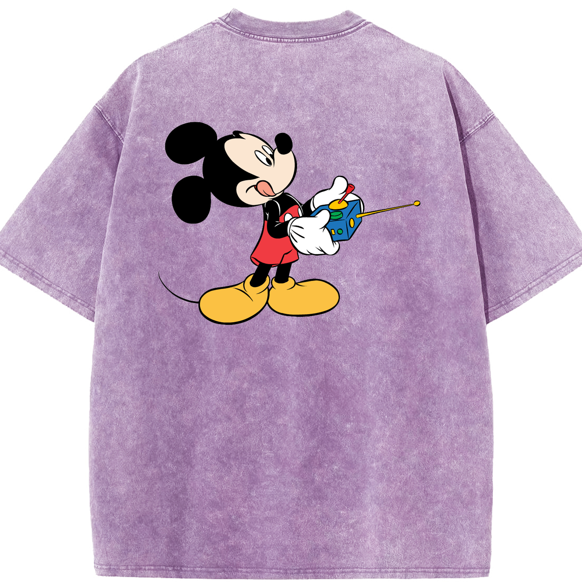 （画像用） ミッキーマウス Mickey Mouse 綿100% ヴィンテージ風 半袖Tシャツ（背面プリント）