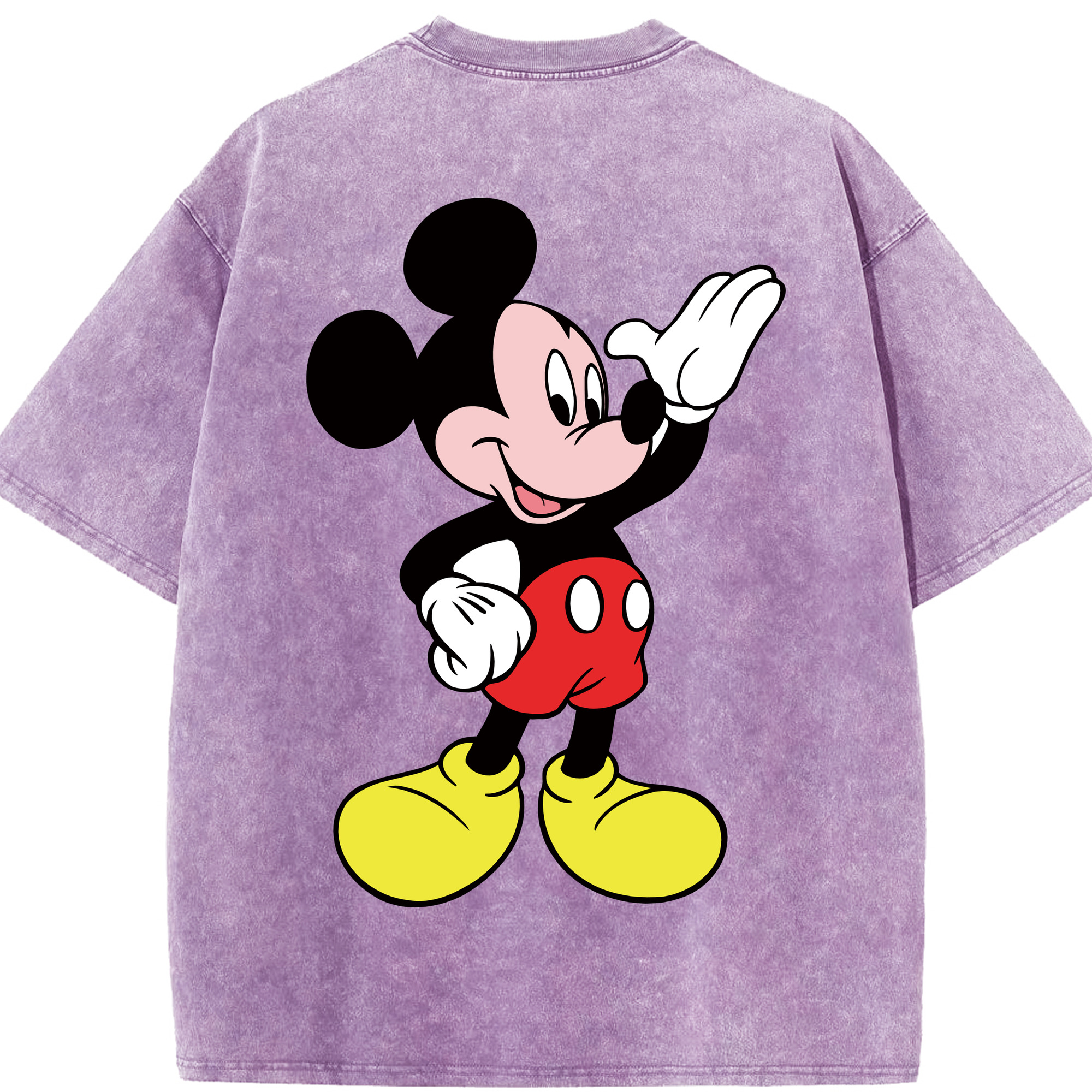 （画像用） ミッキーマウス Mickey Mouse 綿100% ヴィンテージ風 半袖Tシャツ（背面プリント）