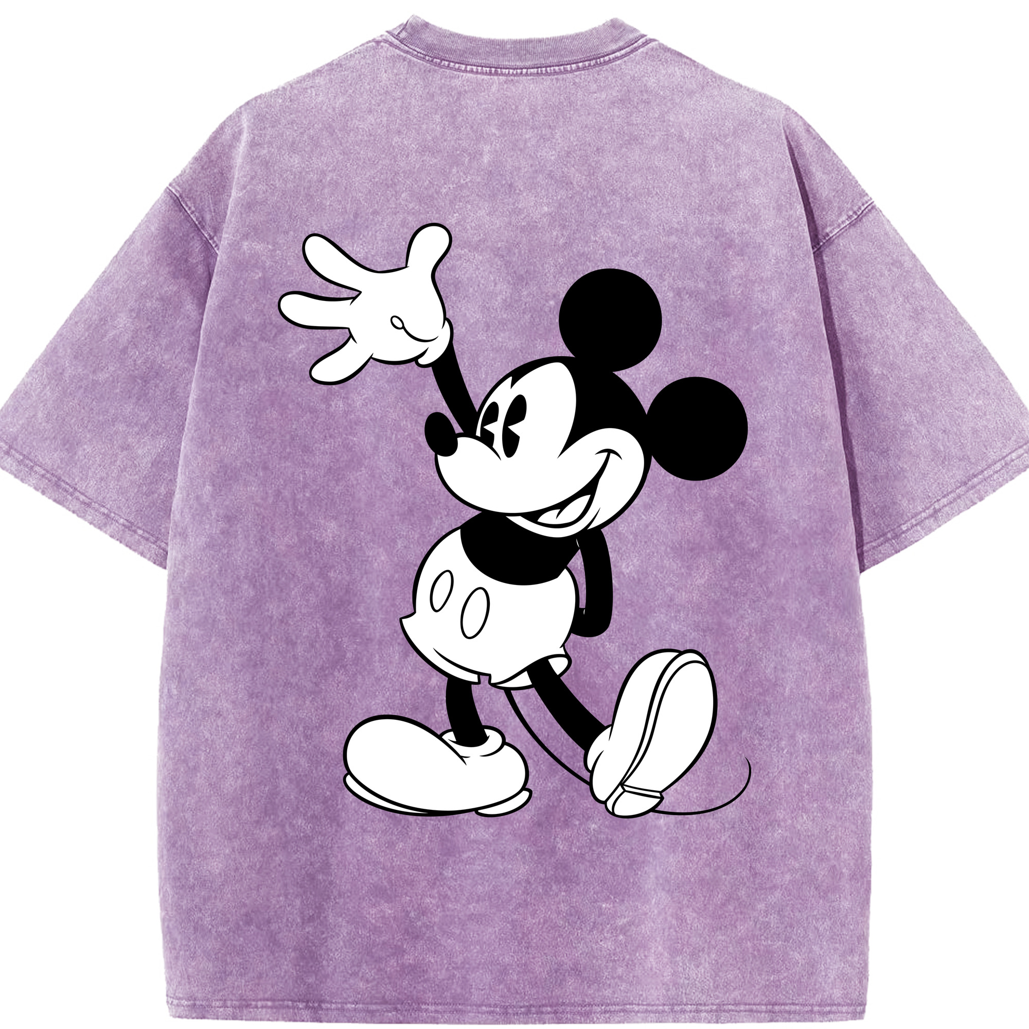 （画像用） ミッキーマウス Mickey Mouse 綿100% ヴィンテージ風 半袖Tシャツ（背面プリント）