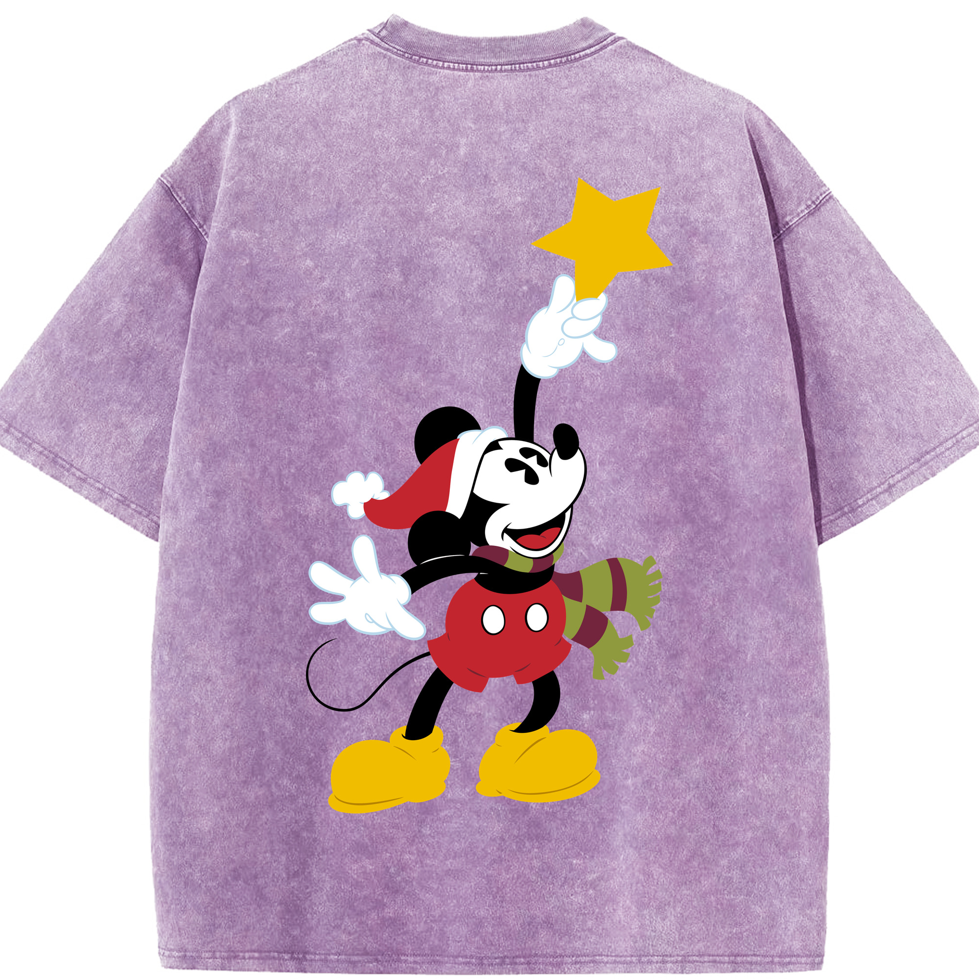 （画像用） ミッキーマウス Mickey Mouse 綿100% ヴィンテージ風 半袖Tシャツ（背面プリント）