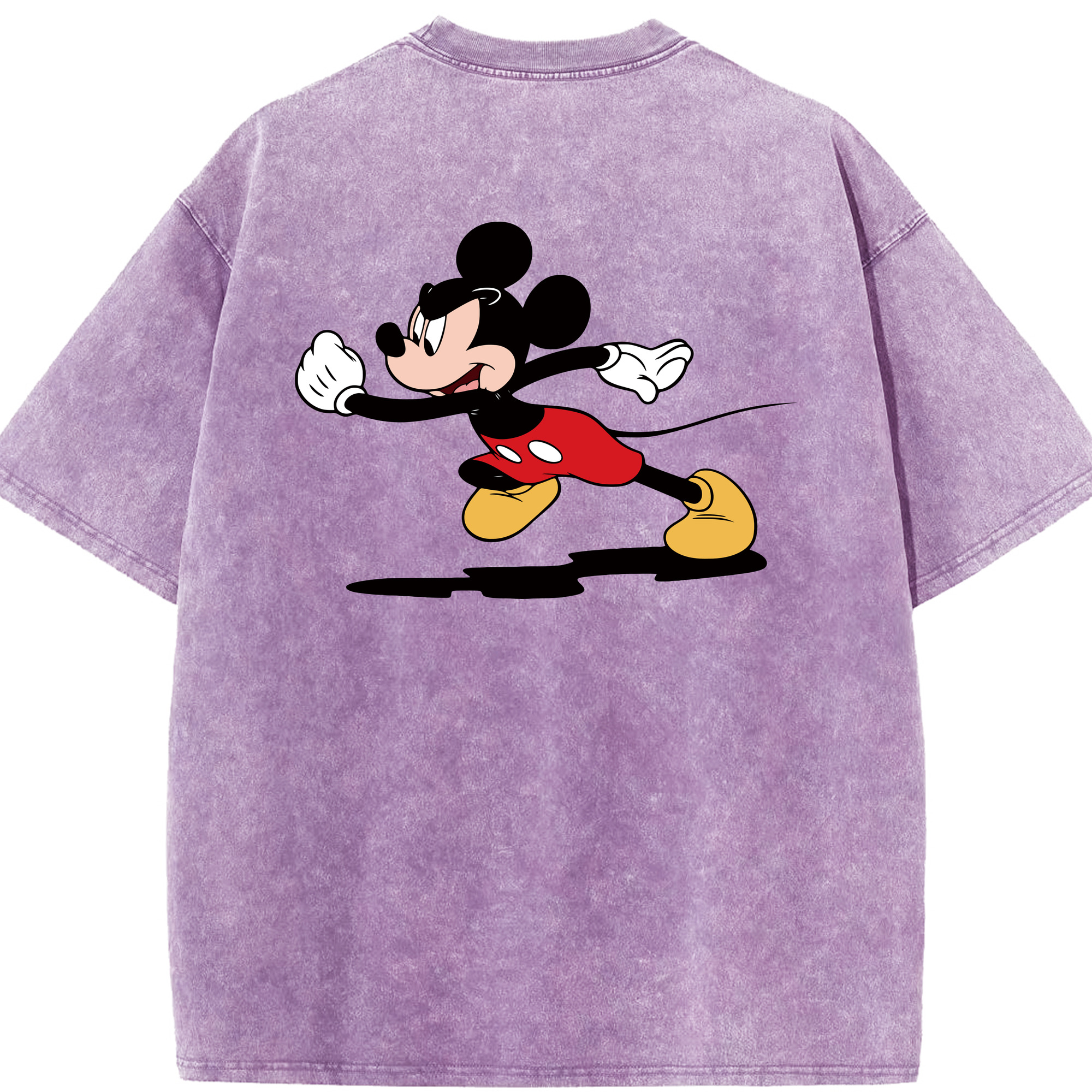 （画像用） ミッキーマウス Mickey Mouse 綿100% ヴィンテージ風 半袖Tシャツ（背面プリント）