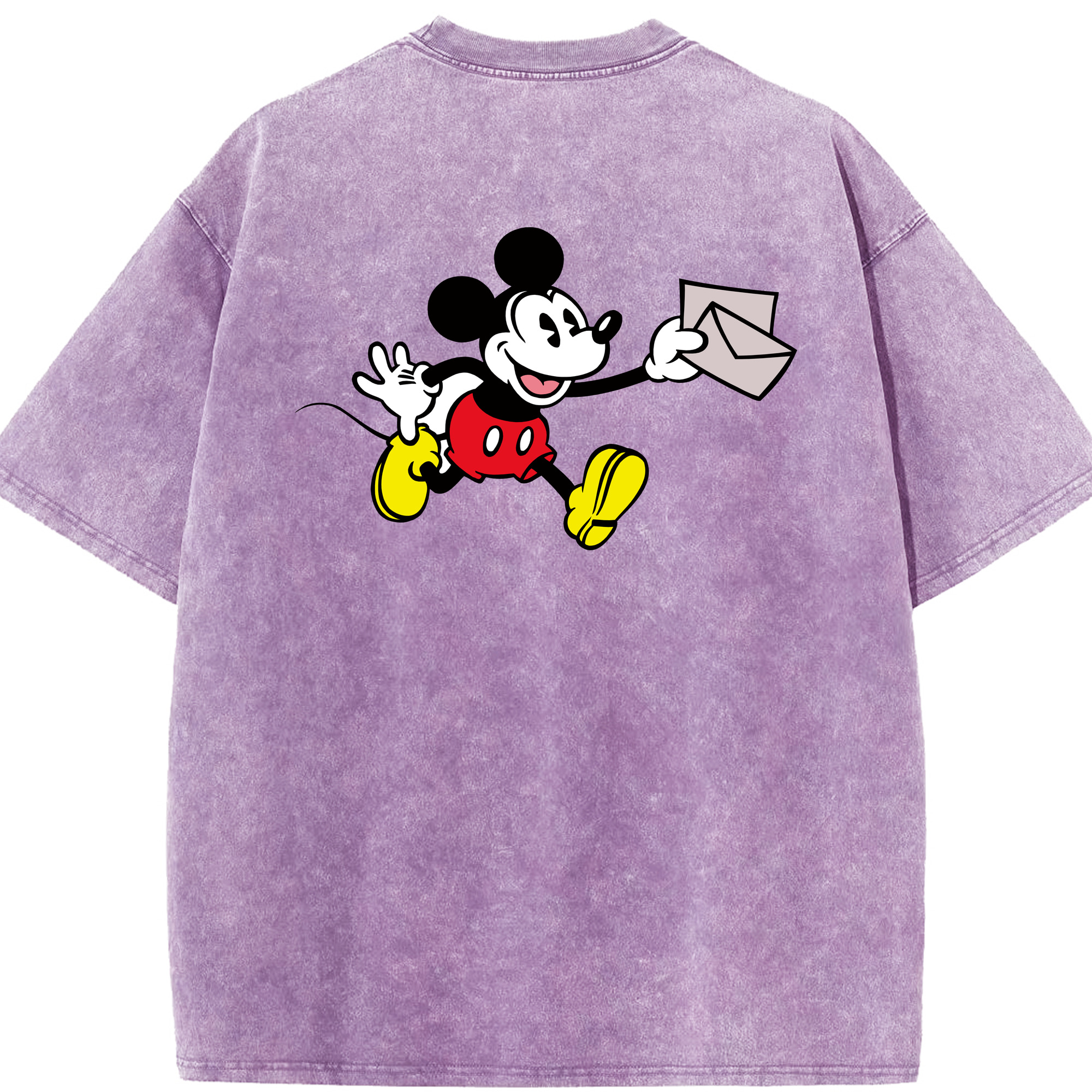 （画像用） ミッキーマウス Mickey Mouse 綿100% ヴィンテージ風 半袖Tシャツ（背面プリント）