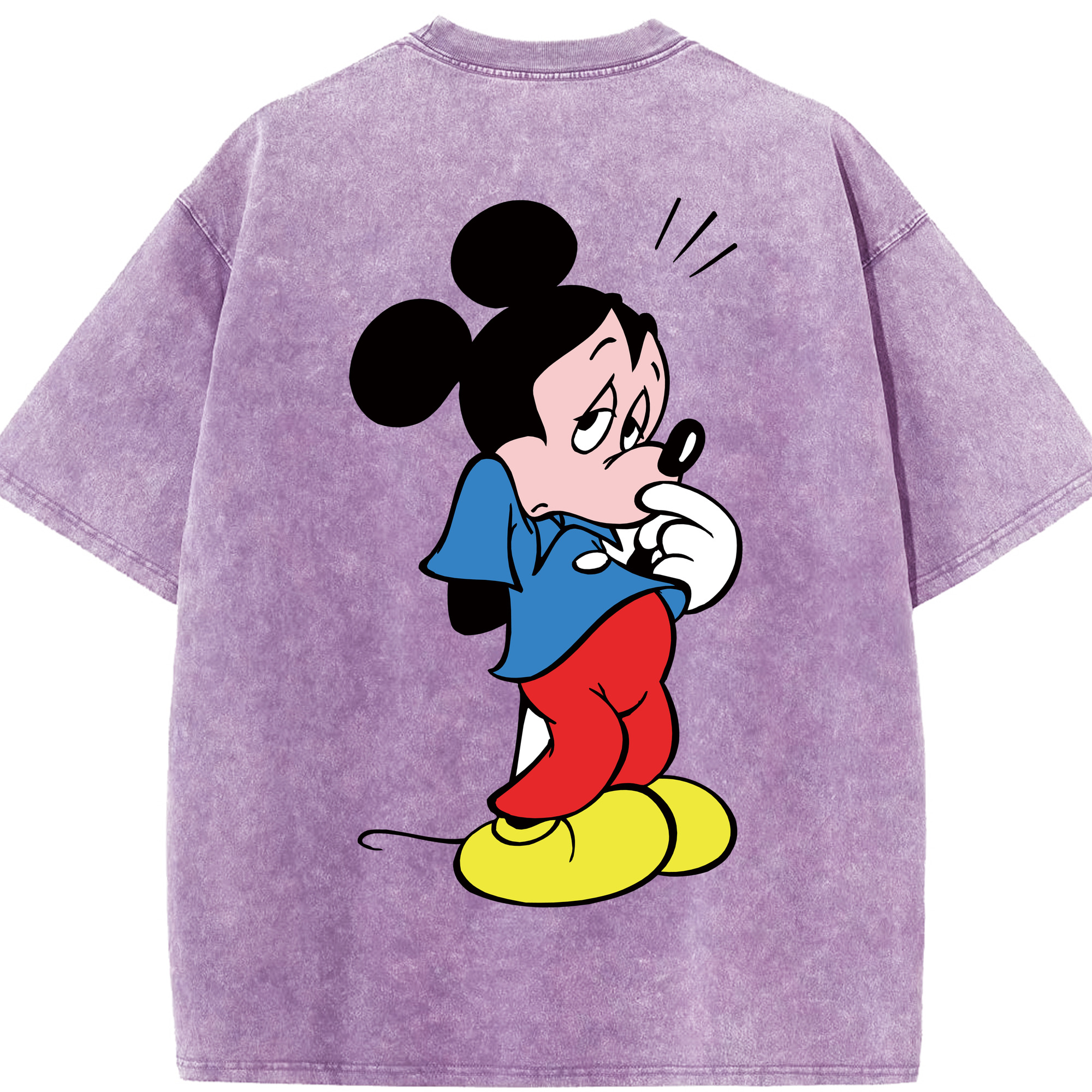 （画像用） ミッキーマウス Mickey Mouse 綿100% ヴィンテージ風 半袖Tシャツ（背面プリント）