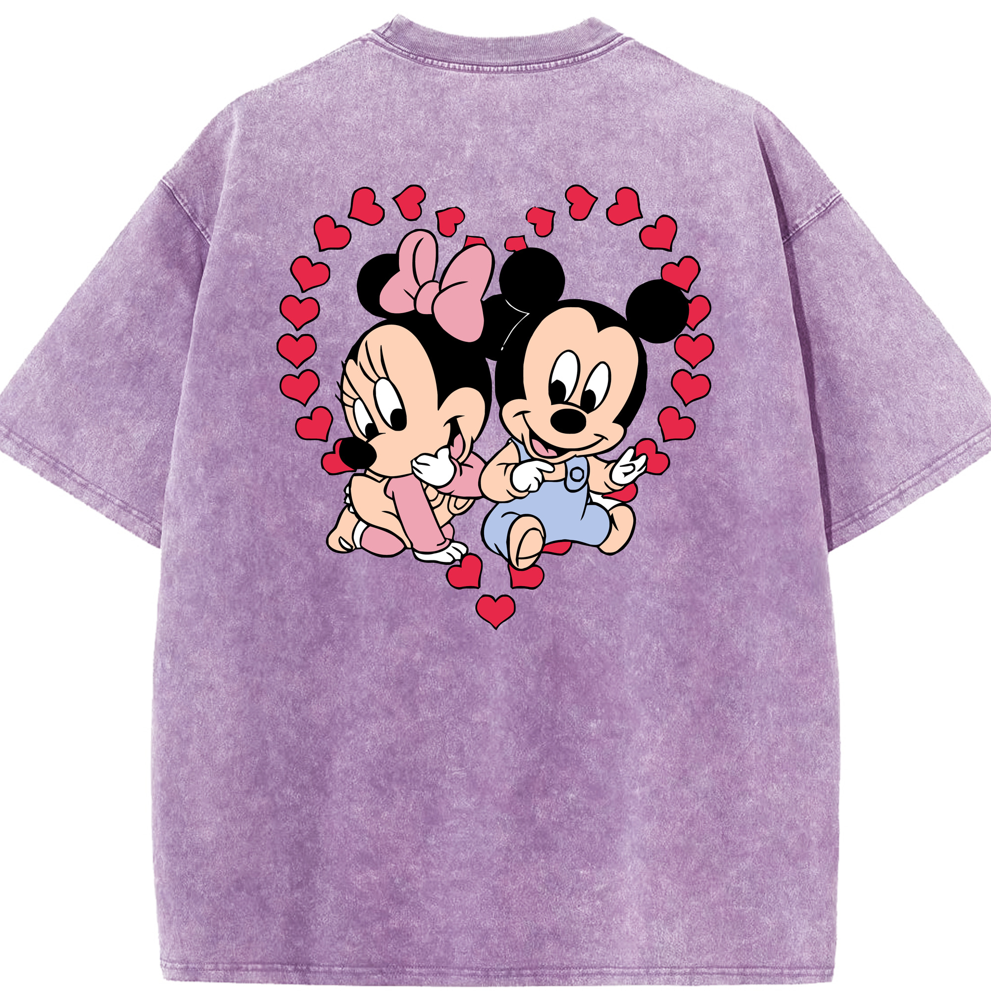（画像用） ミッキーマウス Mickey Mouse 綿100% ヴィンテージ風 半袖Tシャツ（背面プリント）