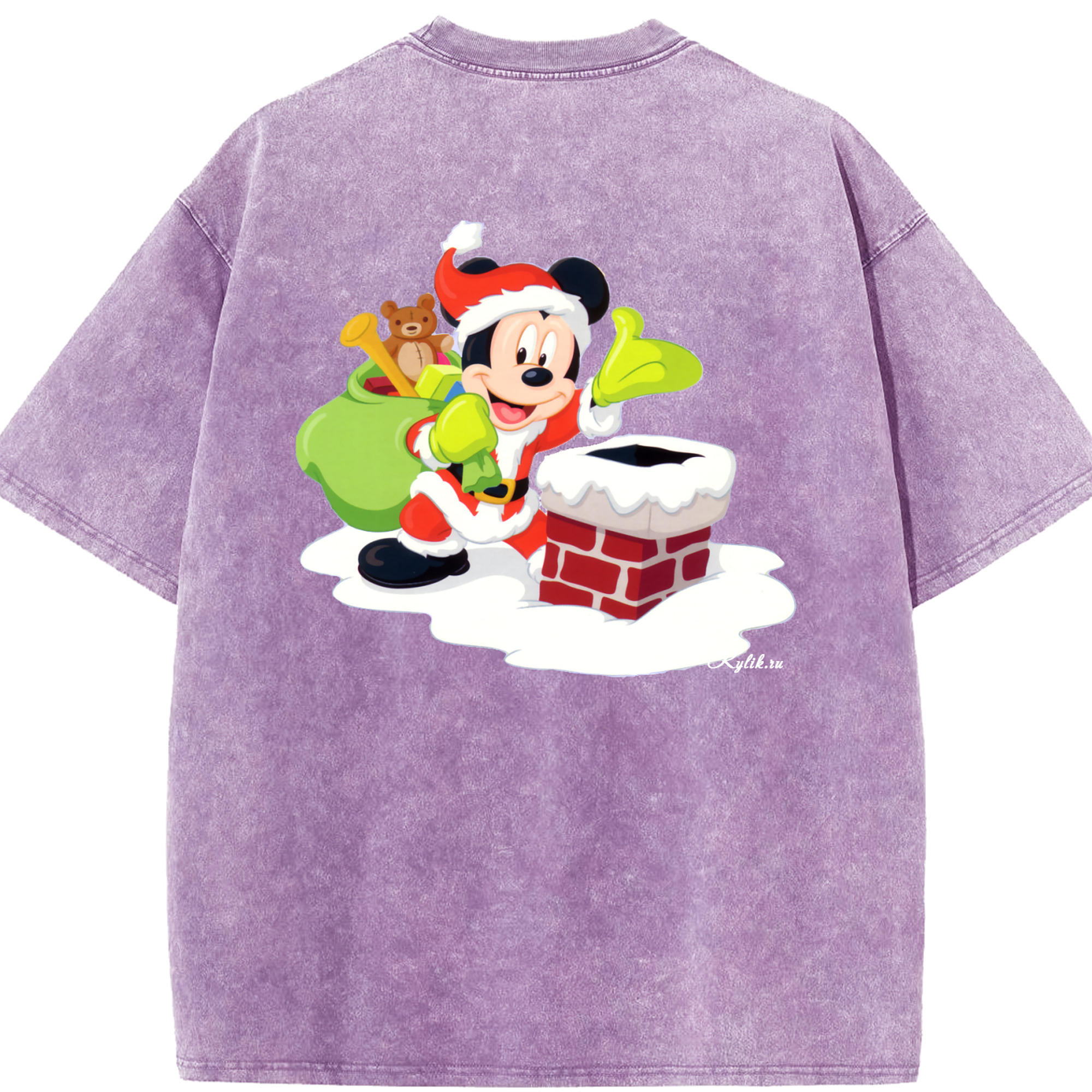 （画像用） ミッキーマウス Mickey Mouse 綿100% ヴィンテージ風 半袖Tシャツ（背面プリント）