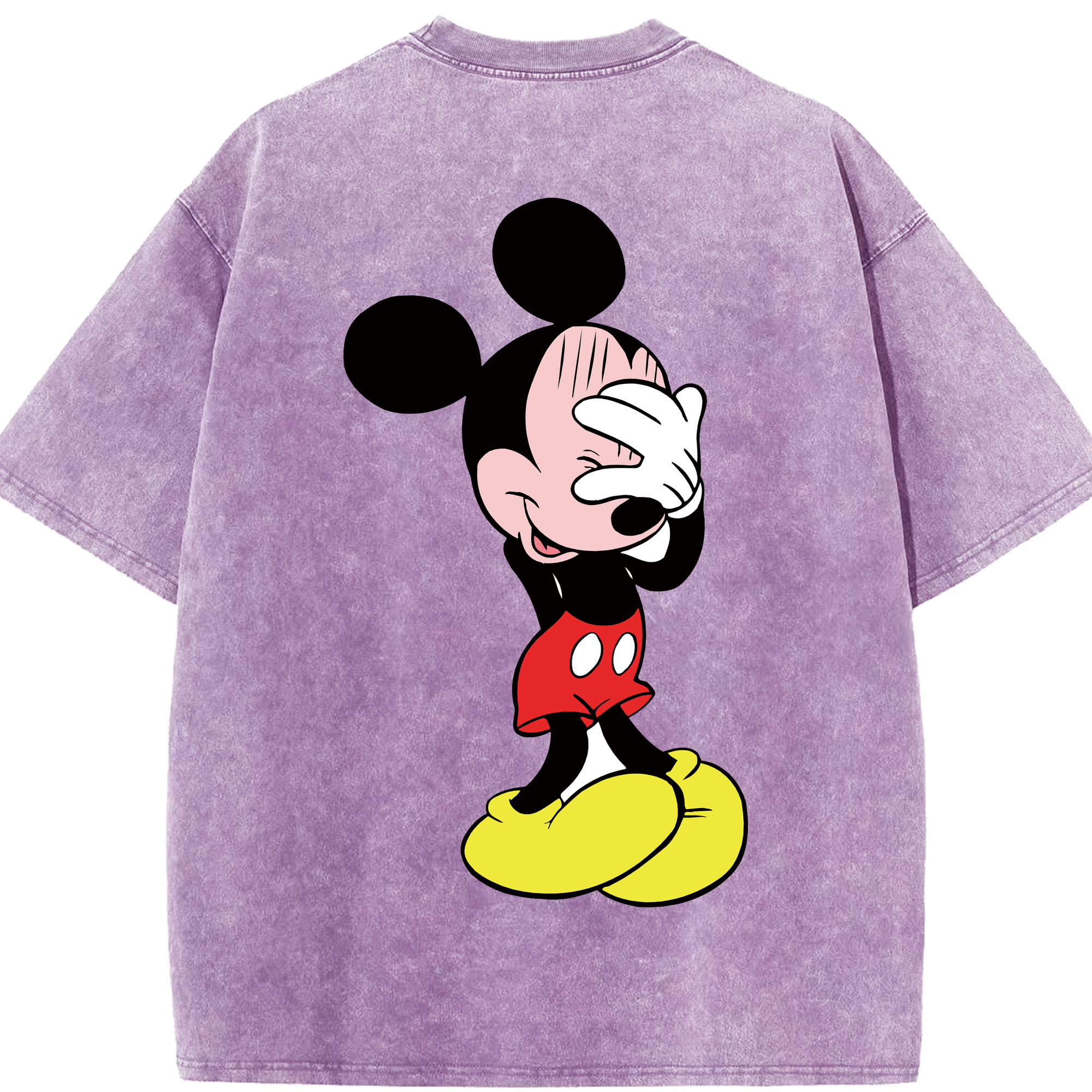 （画像用） ミッキーマウス Mickey Mouse 綿100% ヴィンテージ風 半袖Tシャツ（背面プリント）
