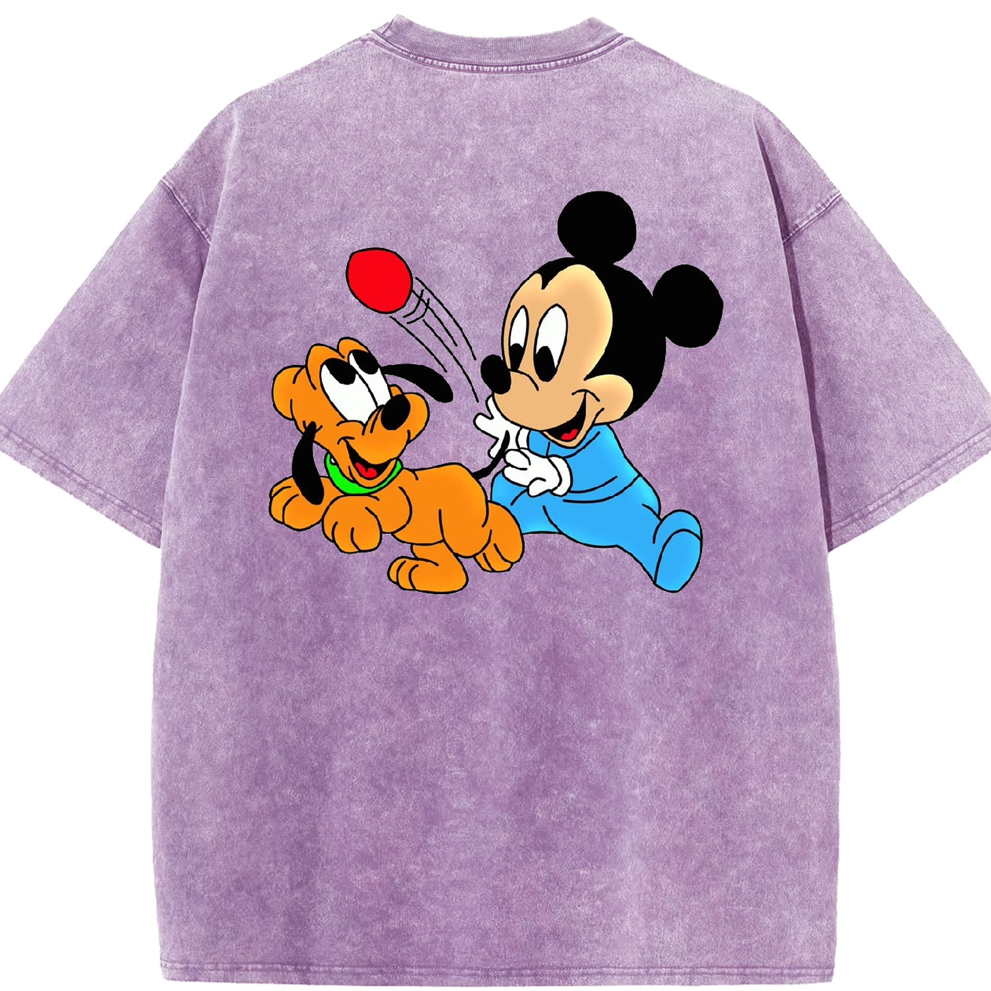 （画像用） ミッキーマウス Mickey Mouse 綿100% ヴィンテージ風 半袖Tシャツ（背面プリント）
